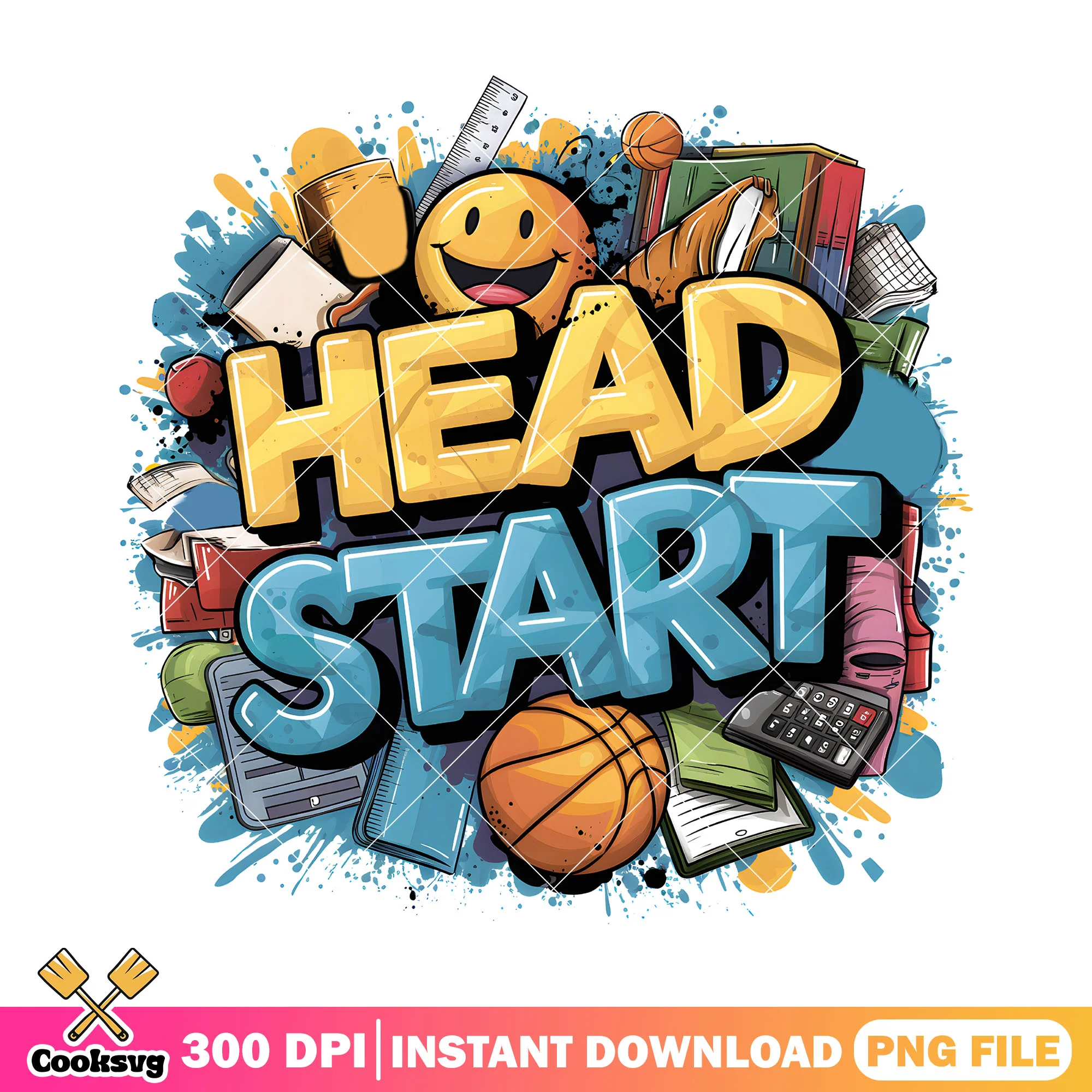 Design head start png, cute poster png, welcome back to school png