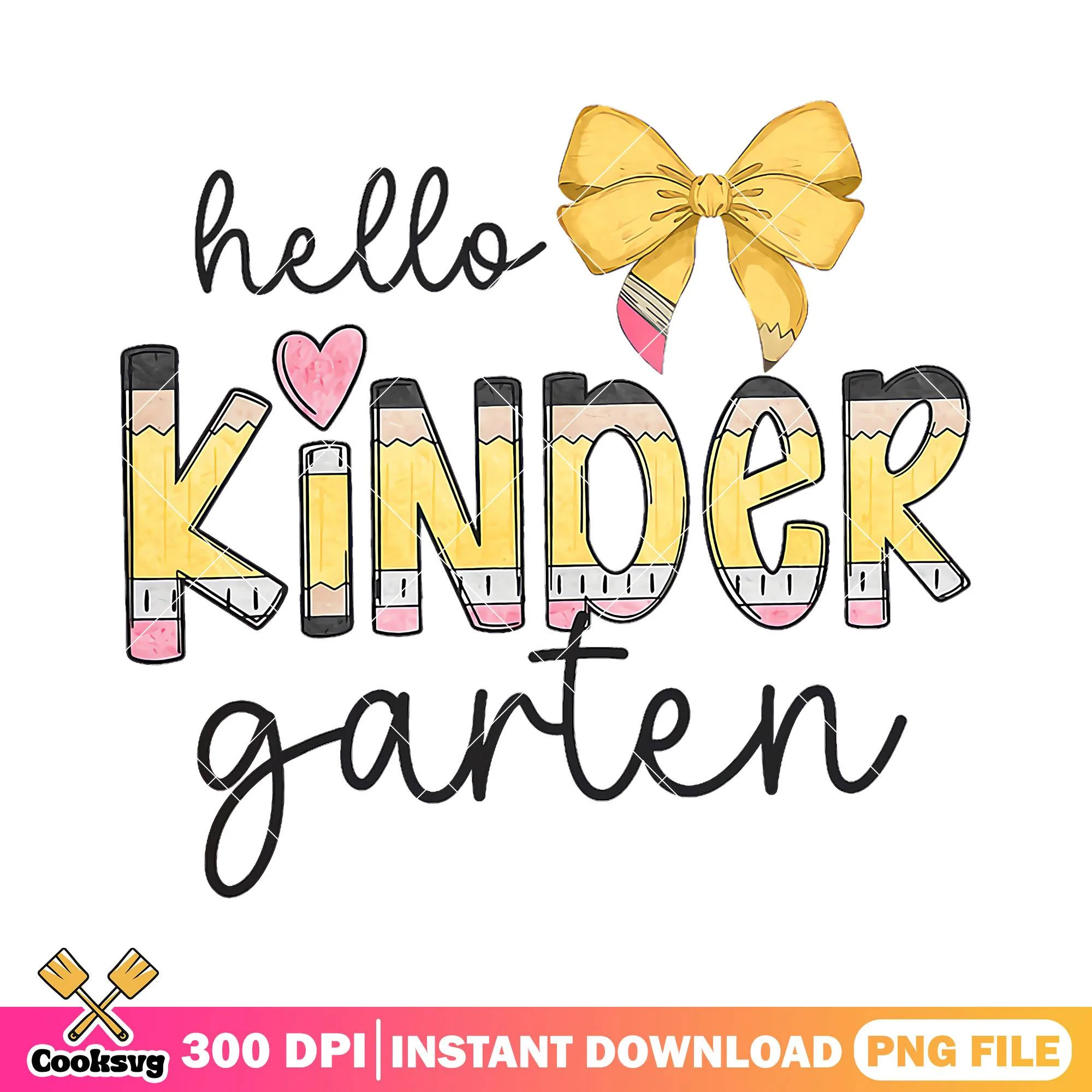 Design hi kindergarten png, going back to school png, font art png