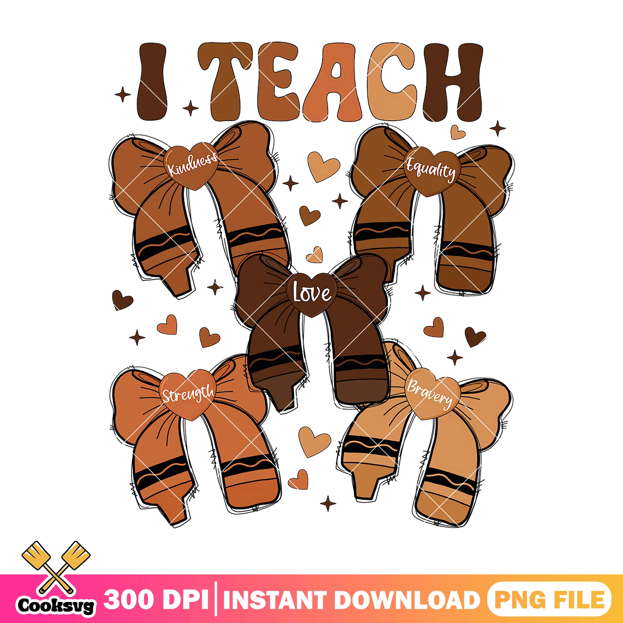 Design i teach file png, brown bows png, back to school decor png