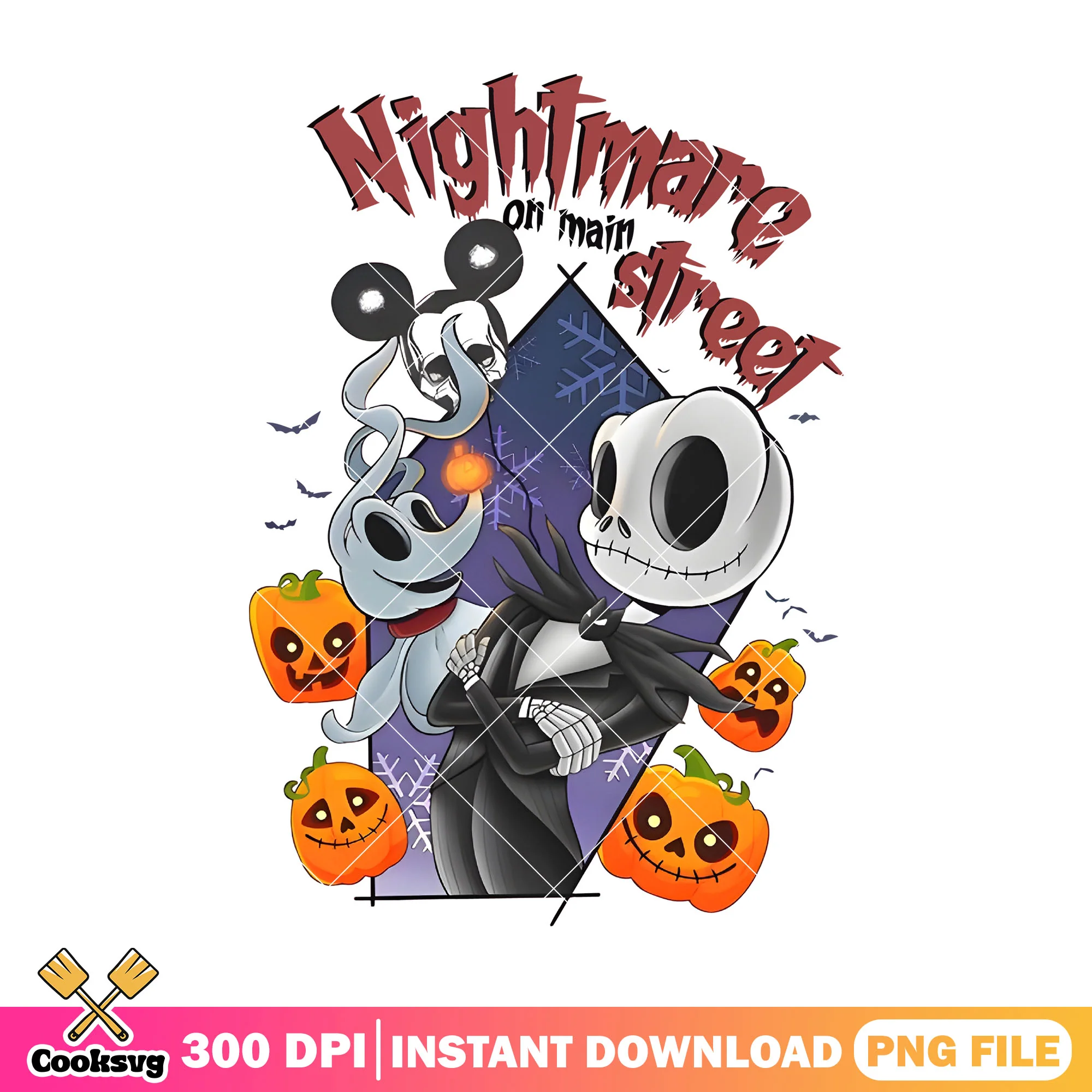 Design nightmare street png, jack ghost png, halloween picture png