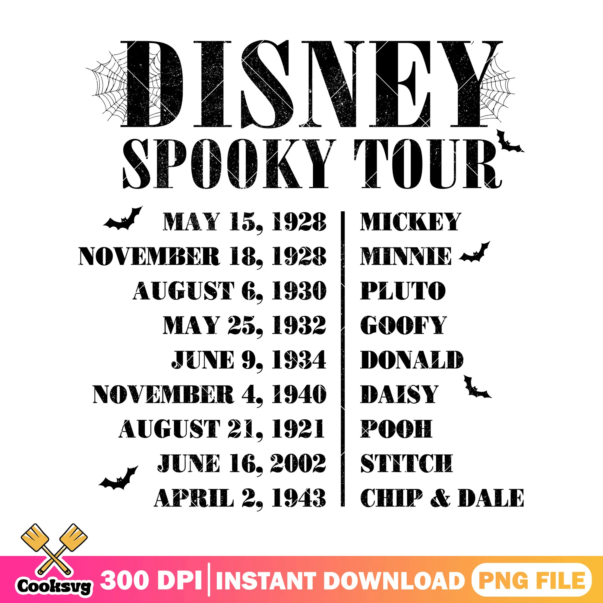 Design poster spooky tour png, black font png, halloween font png