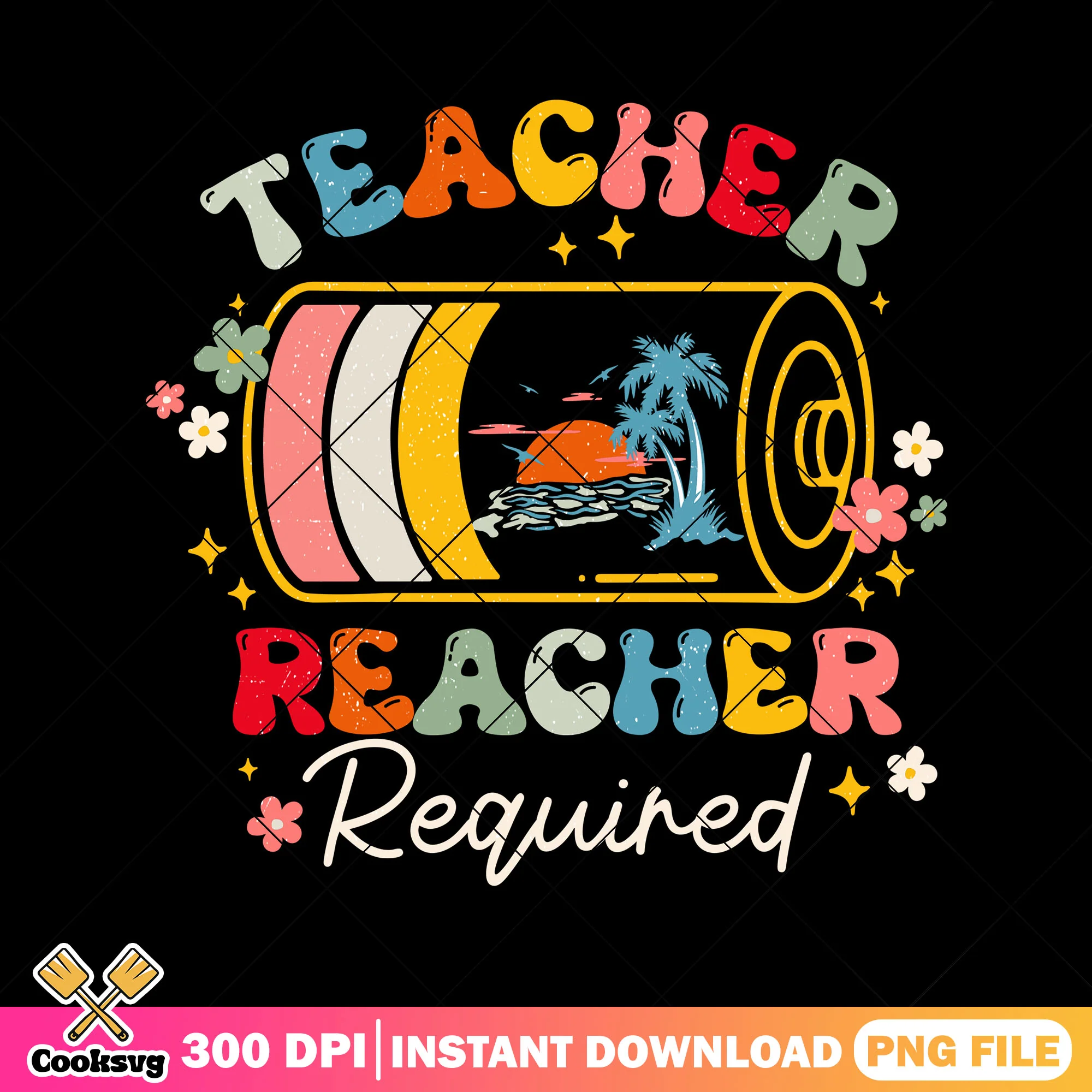 Design teacher reacher png, back to school png, white required png