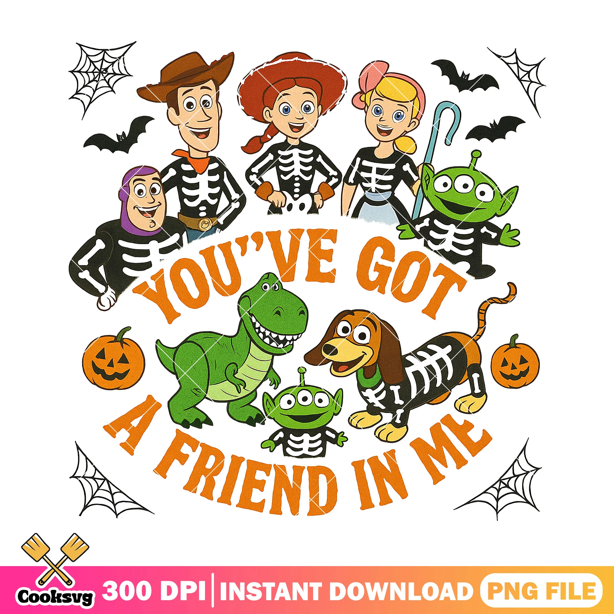Design toy friends png, this is halloween png, toy art png