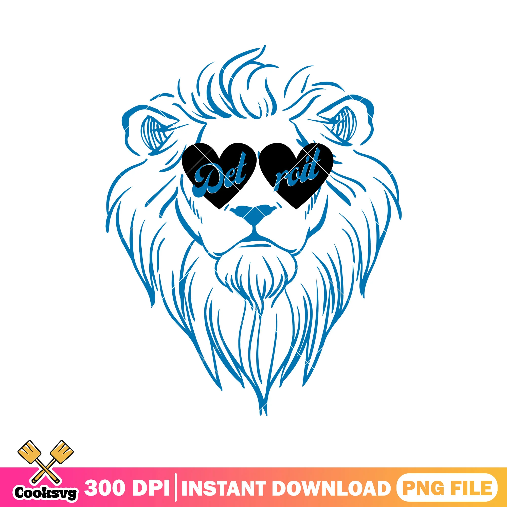 Detroit team love mascot png, love valentine png, Detroit Lions png