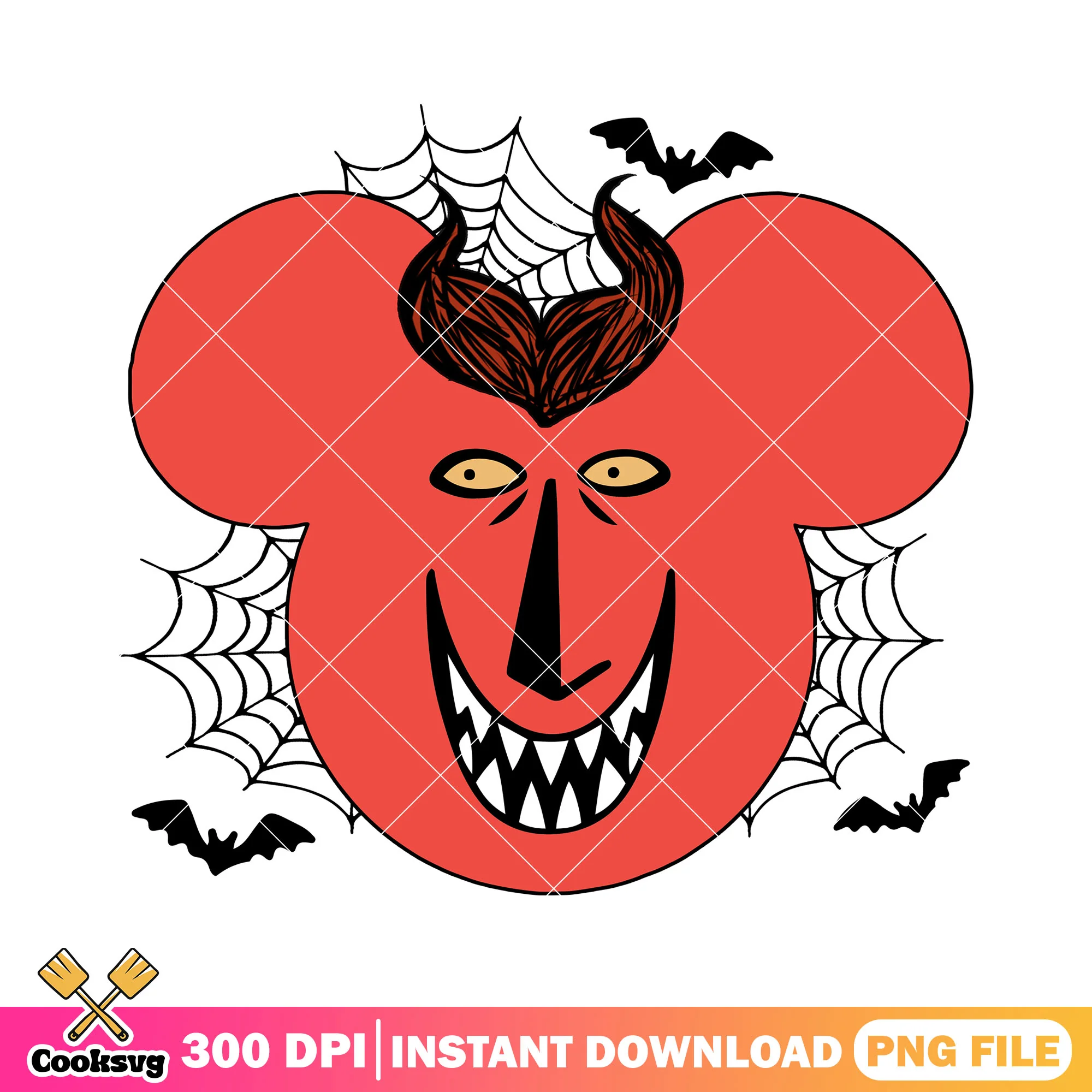 Devil mickey png, scary mickey mouse png, mickey halloween png