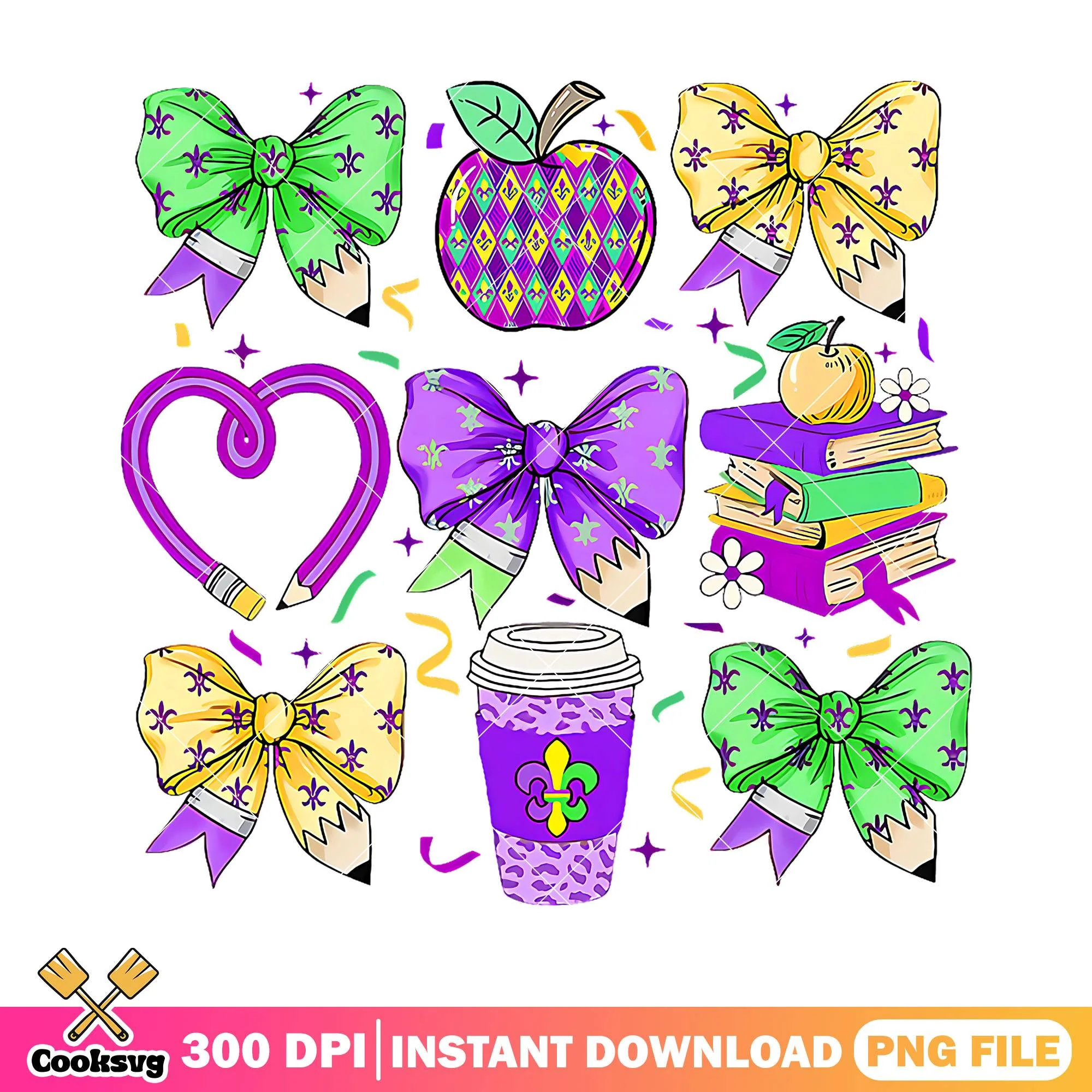 Different bows file design png, go back to school png, big bow png