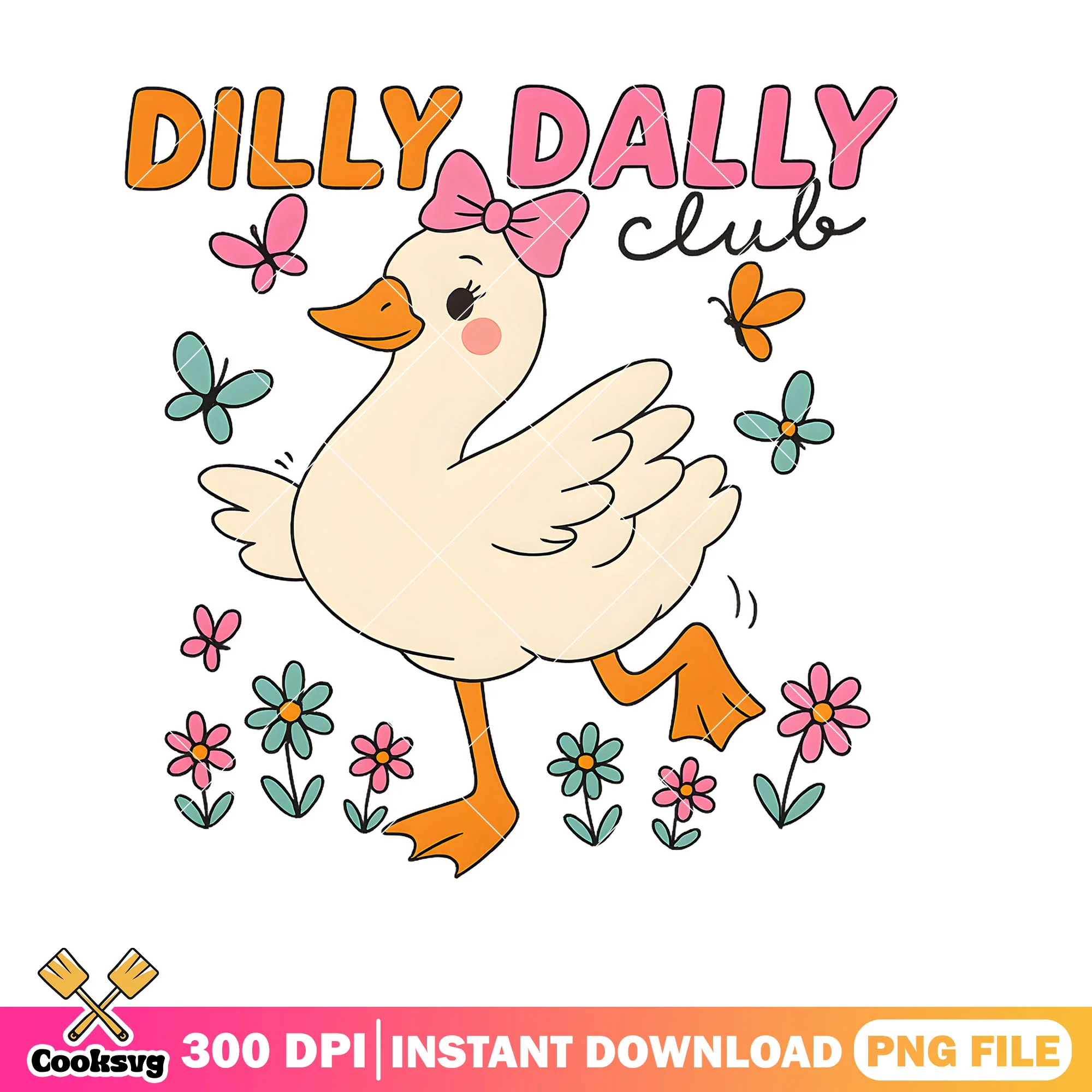 Dilly dally club goose png, silly goose png, dilly dally png