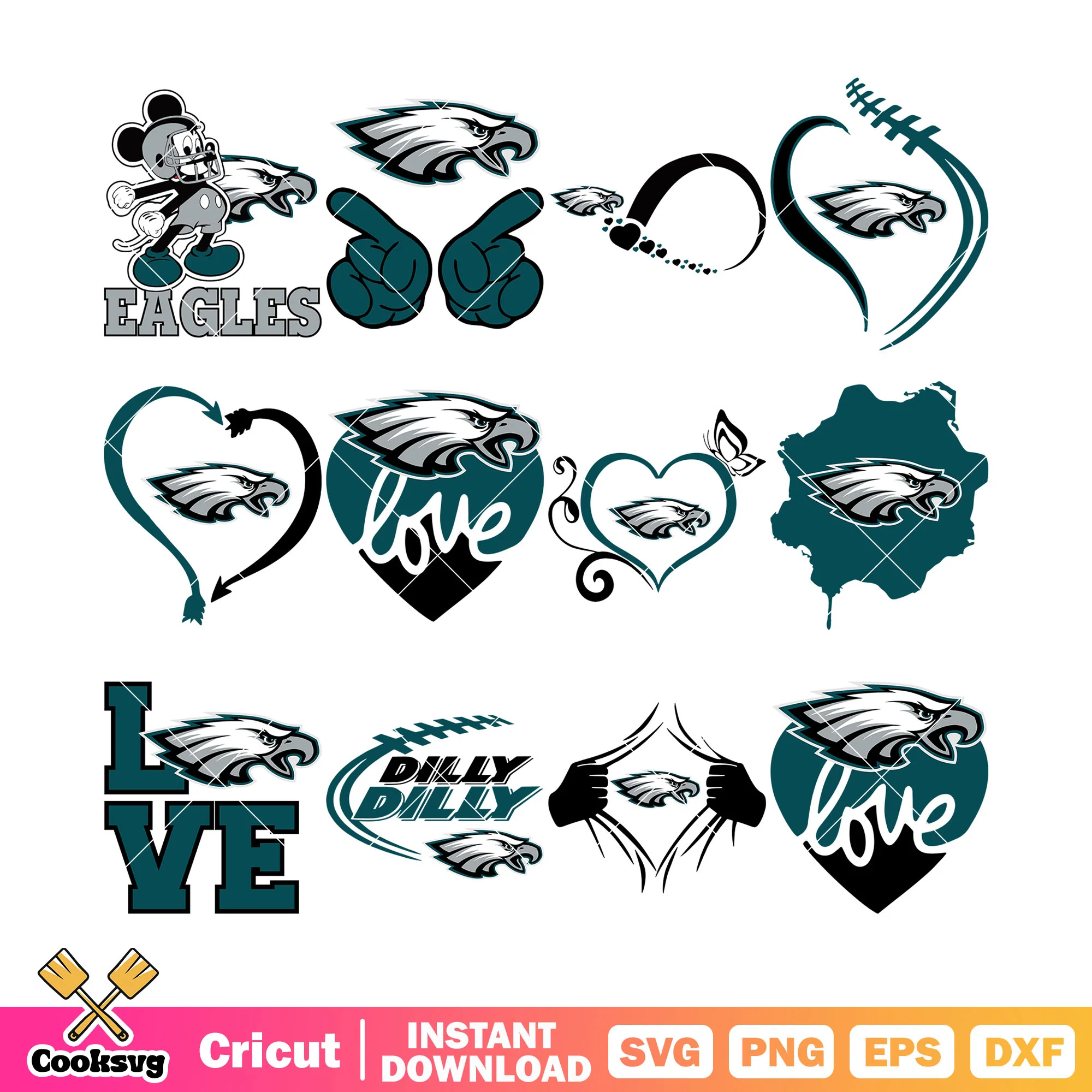 Dilly dilly eagles bundle svg, eagles philadelphia svg, nfl teams svg
