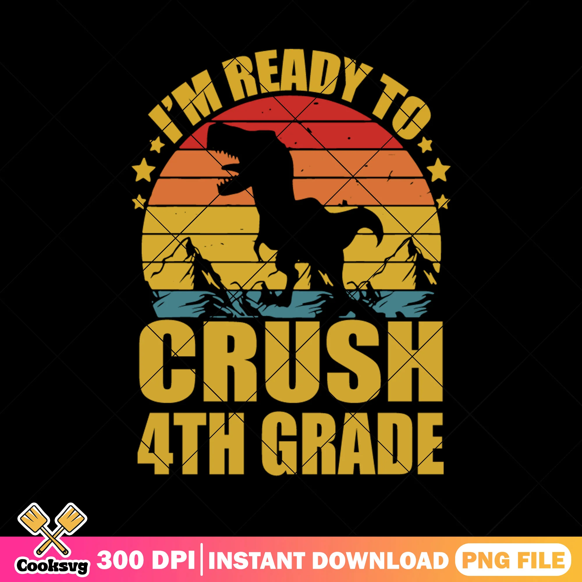 Dinosaur ready to crush png, going back to school png, dinosaur png