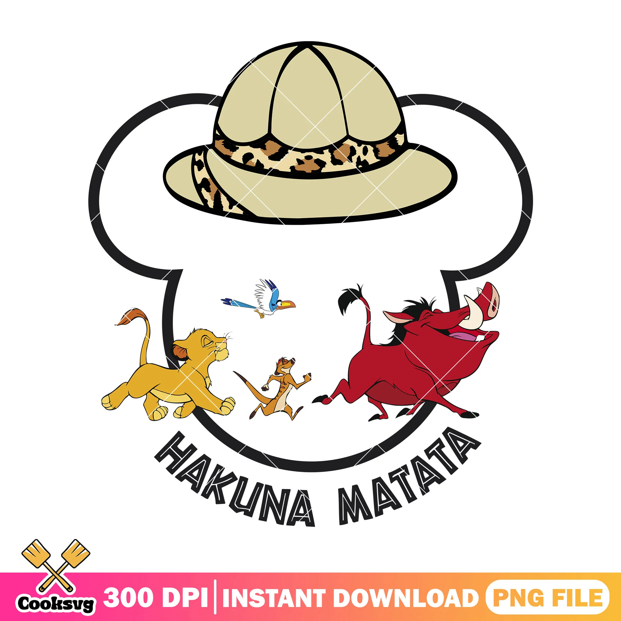 Disney animal hakuna matata png, mickey head png, hakuna matata png