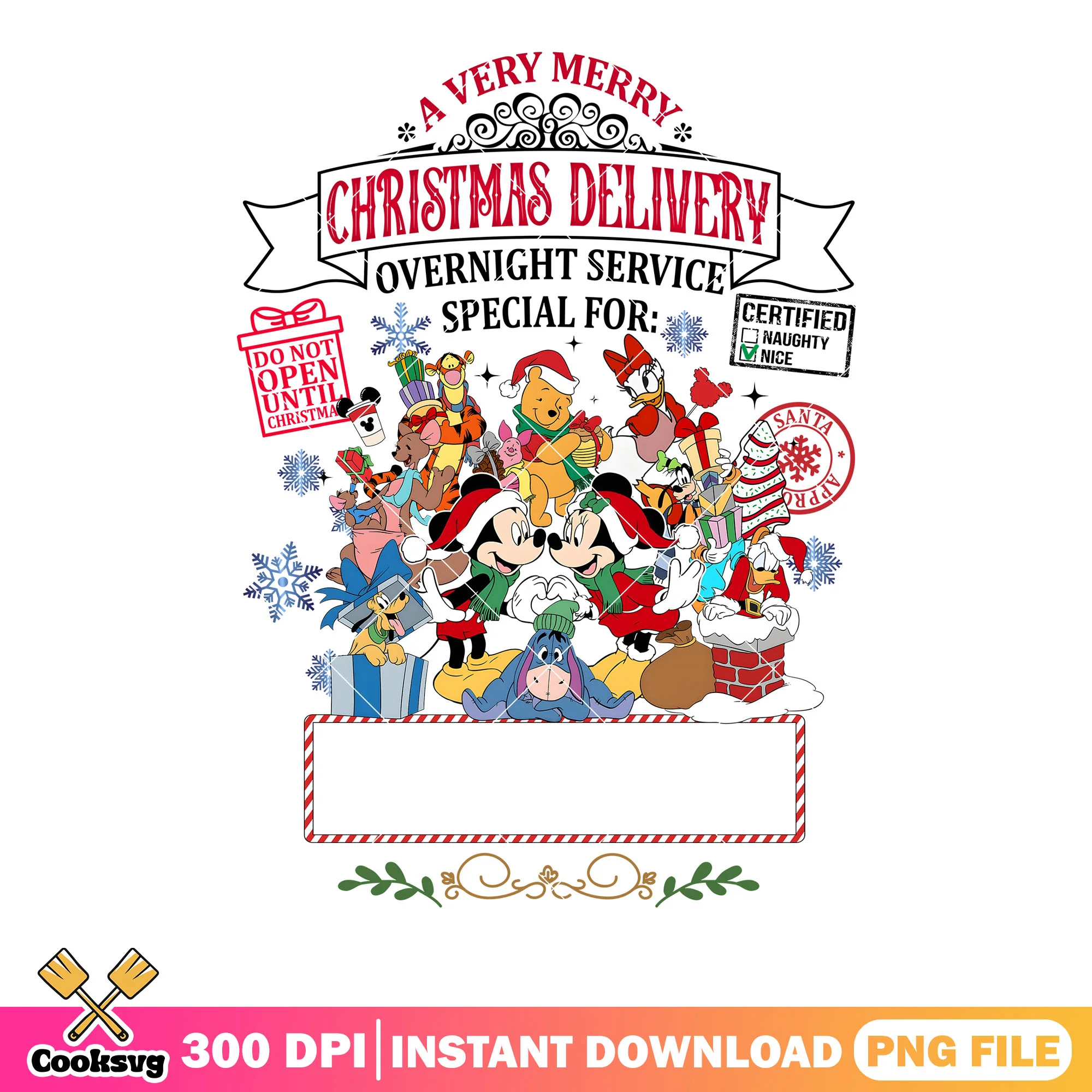 Disney character christmas png, christmas vibes png, disney png