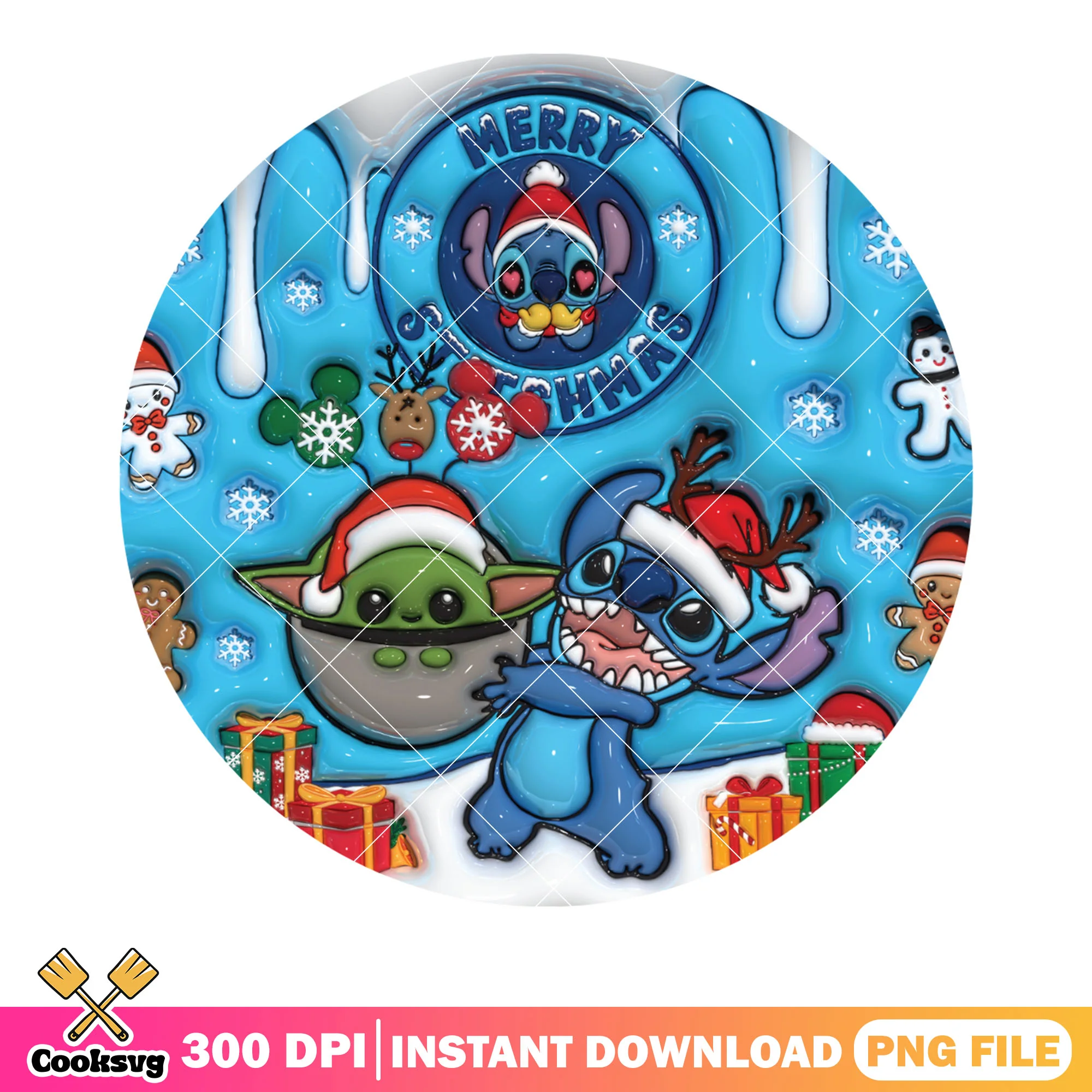 Disney christmas gifts png, stitch png, chtistmas gifts png