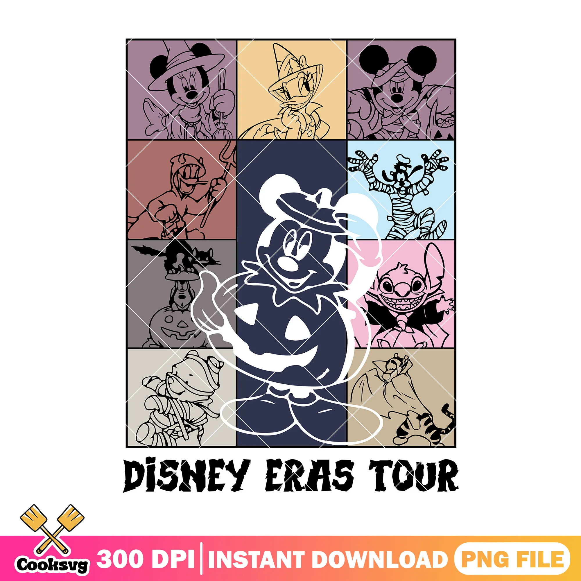 Disney eras tour design png, disney characters png, halloween cute png