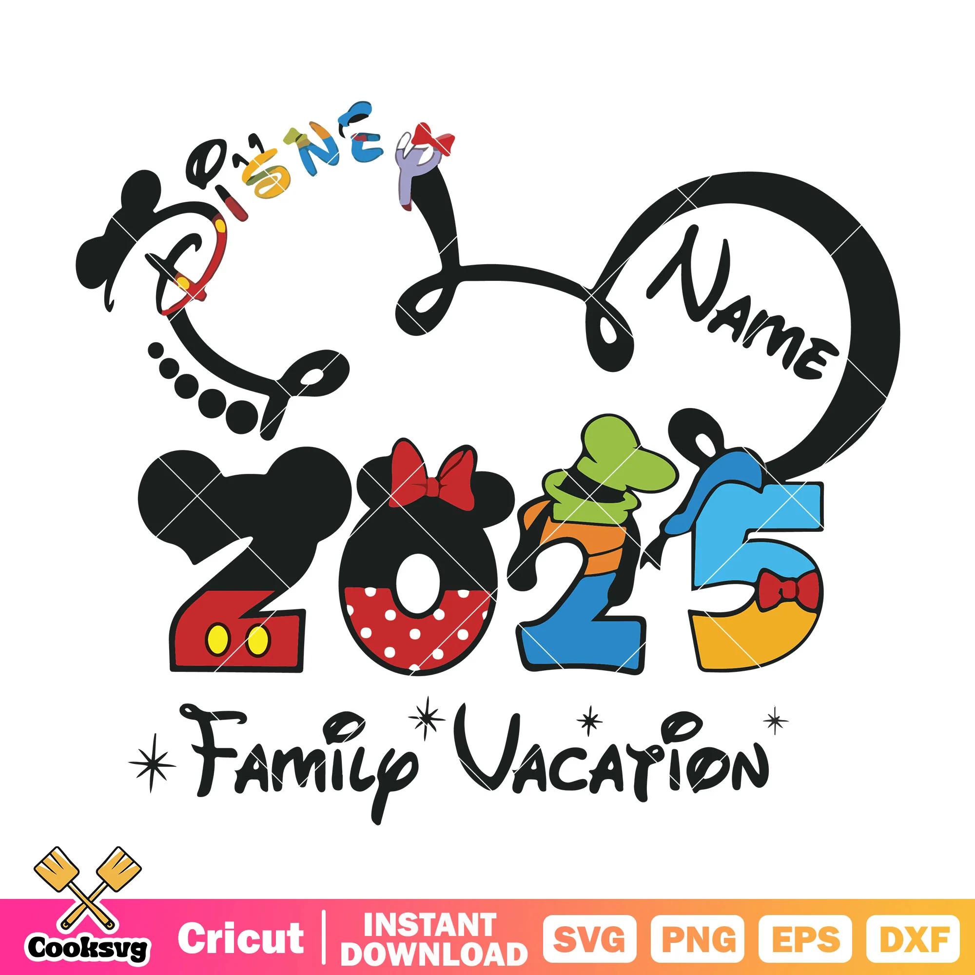 Disney family vacation 2025 name svg, disney family vacation svg