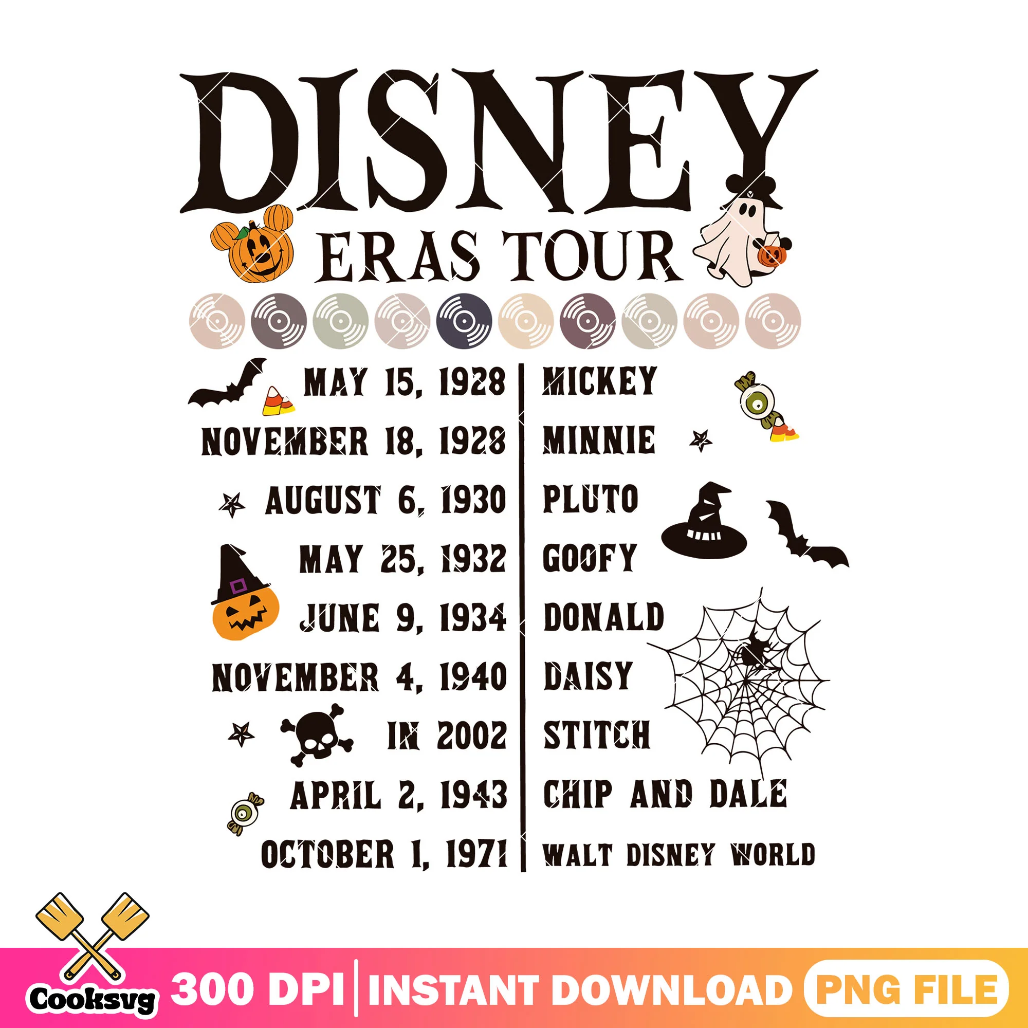 Disney halloween eras tour png, disney eras png, disney halloween png