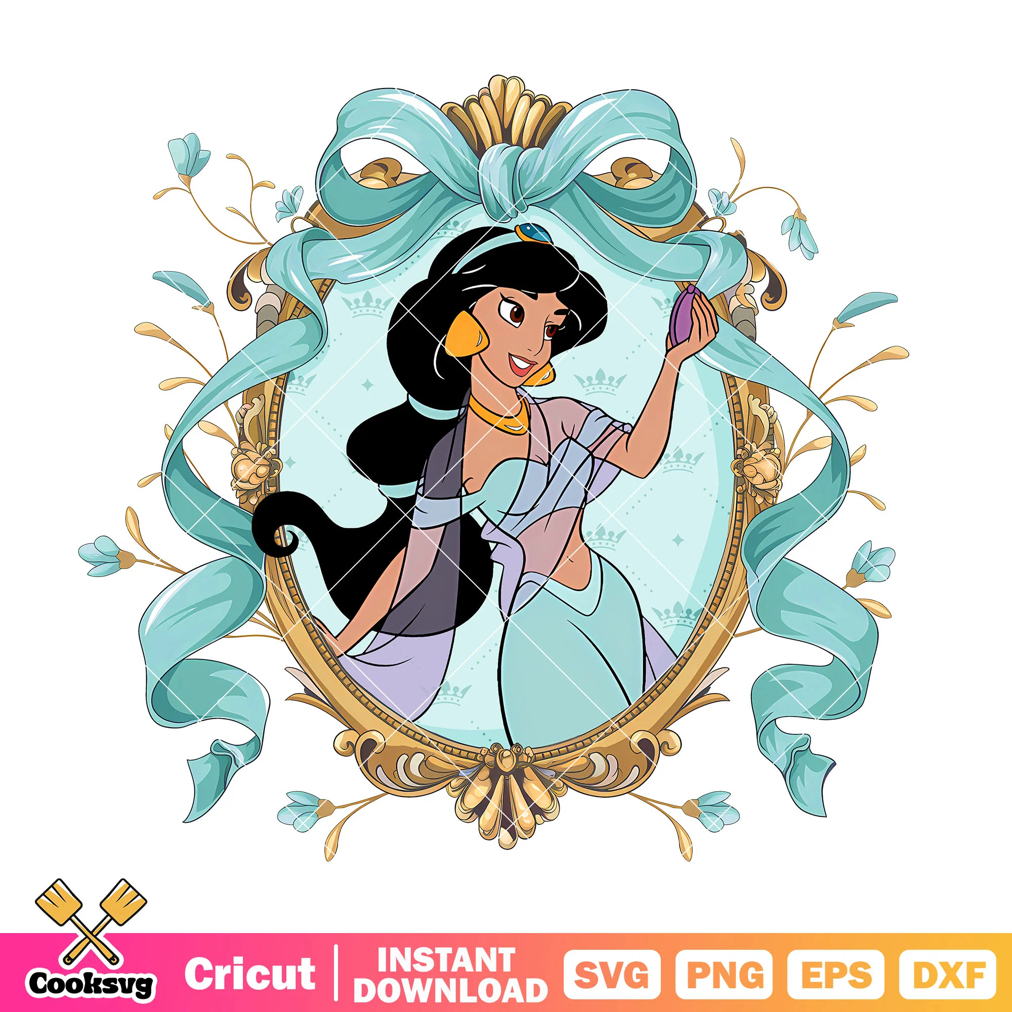 Disney Jasmine bow tie mirror png, jasmine princess png, disney mirror png