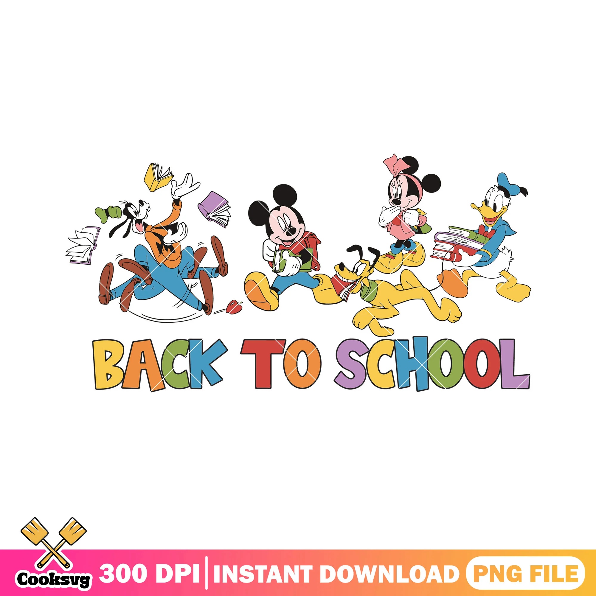 Disney land back school png, disney art png, go back to school png