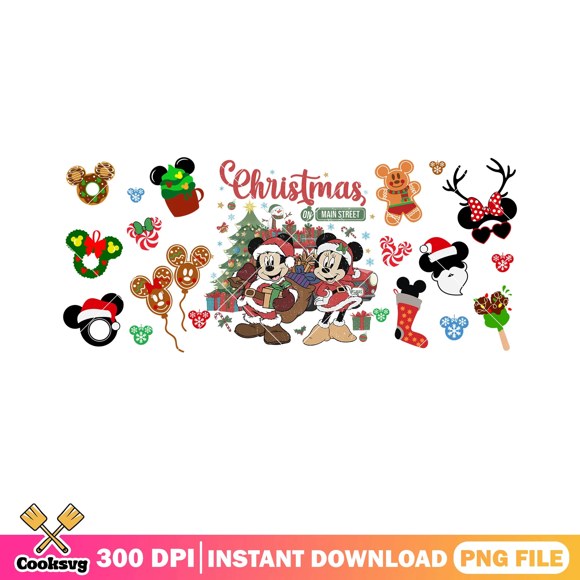 Disney mickey minnie xmas png, christmas gifts png, christmas vibes png