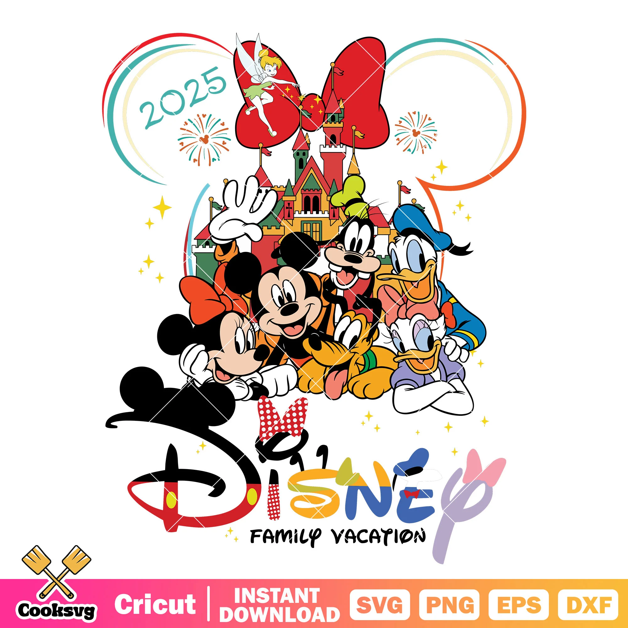 Disney minnie friends family vacation 2025 png, family vacation 2025 png