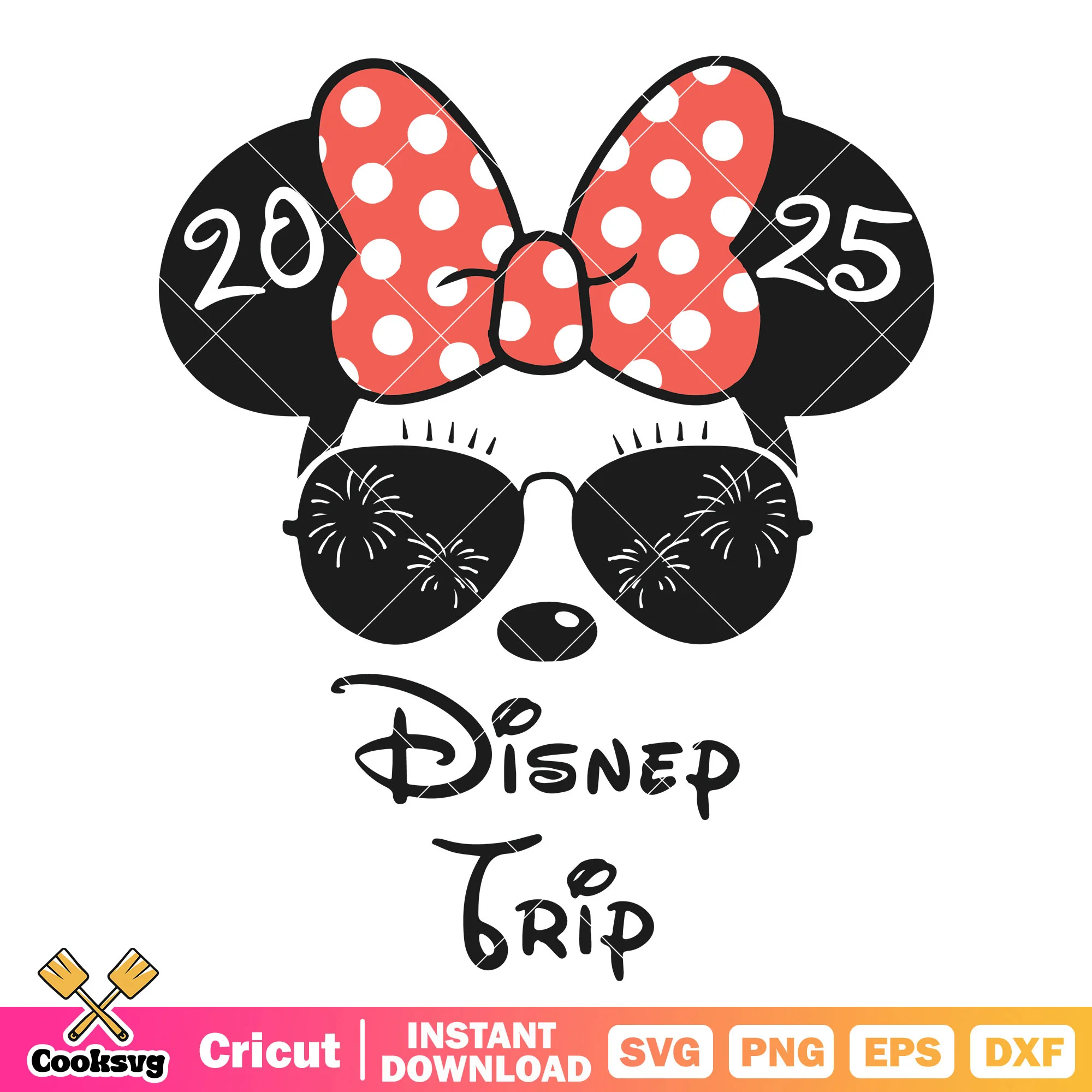 Disney minnie head trip 2025 svg, disney trip 2025 svg, disney 2025 svg