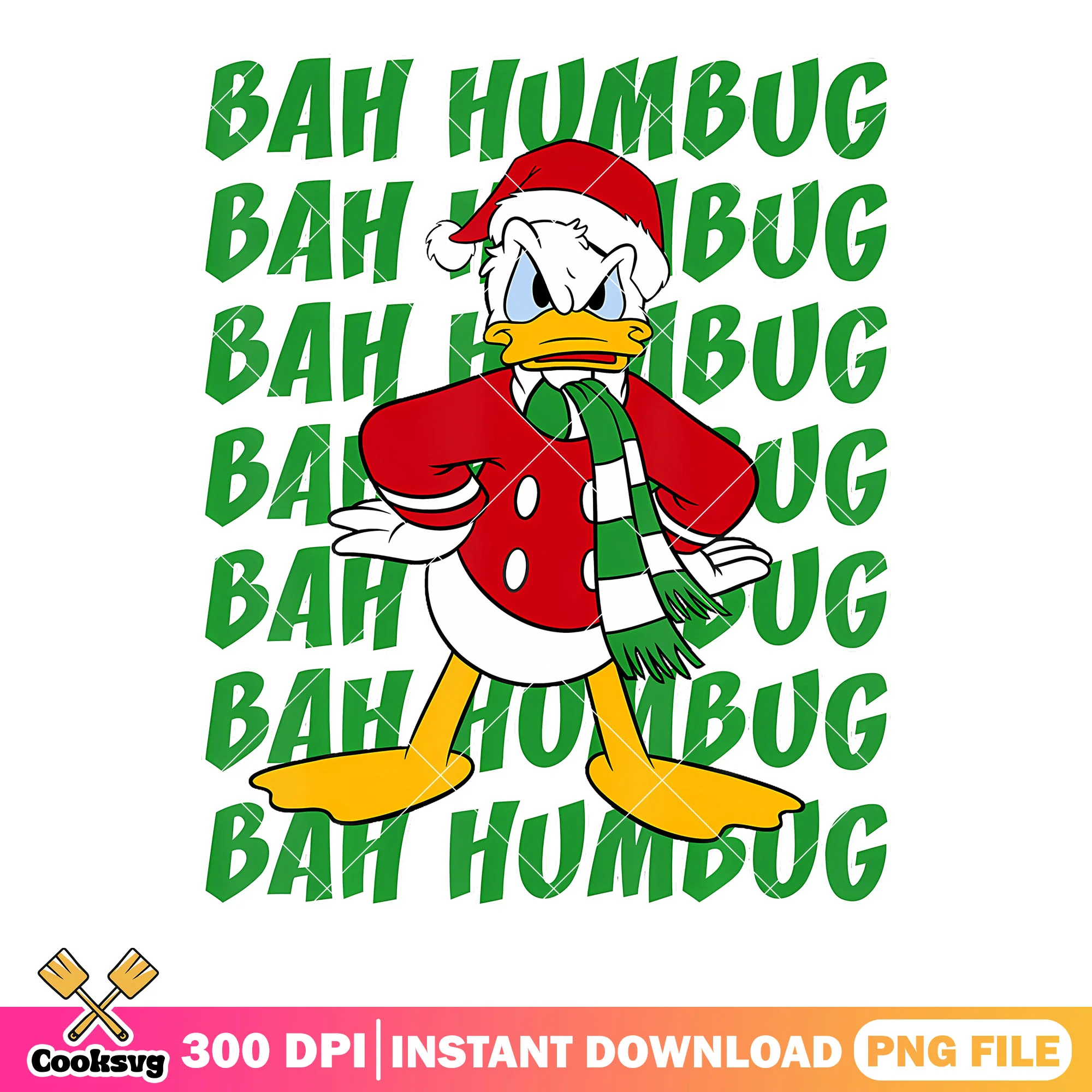 Disney santa costume png, disney christmas png, donald duck png