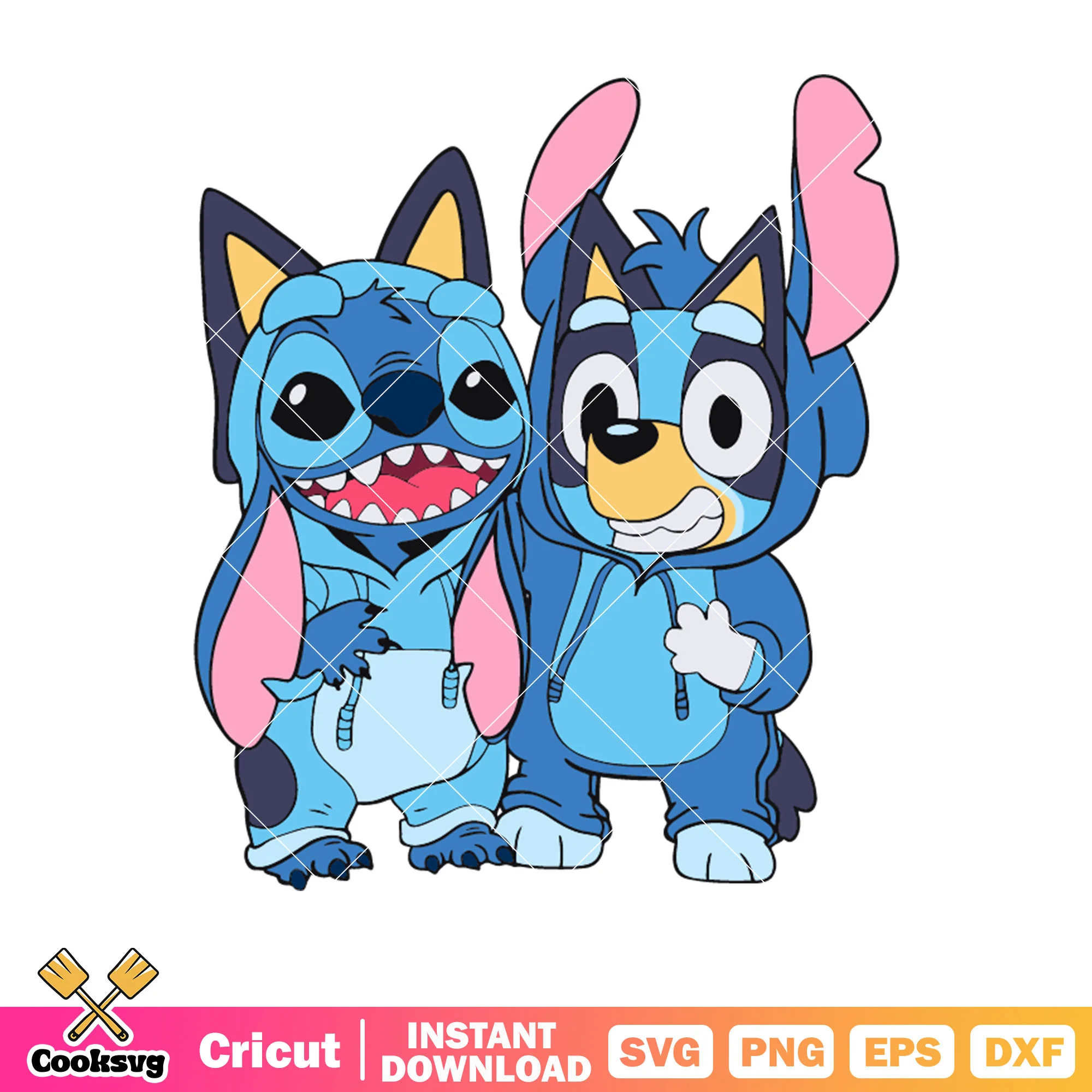 Disney stitch and bluey svg, bluey disfraz svg, disney stitch outfit svg