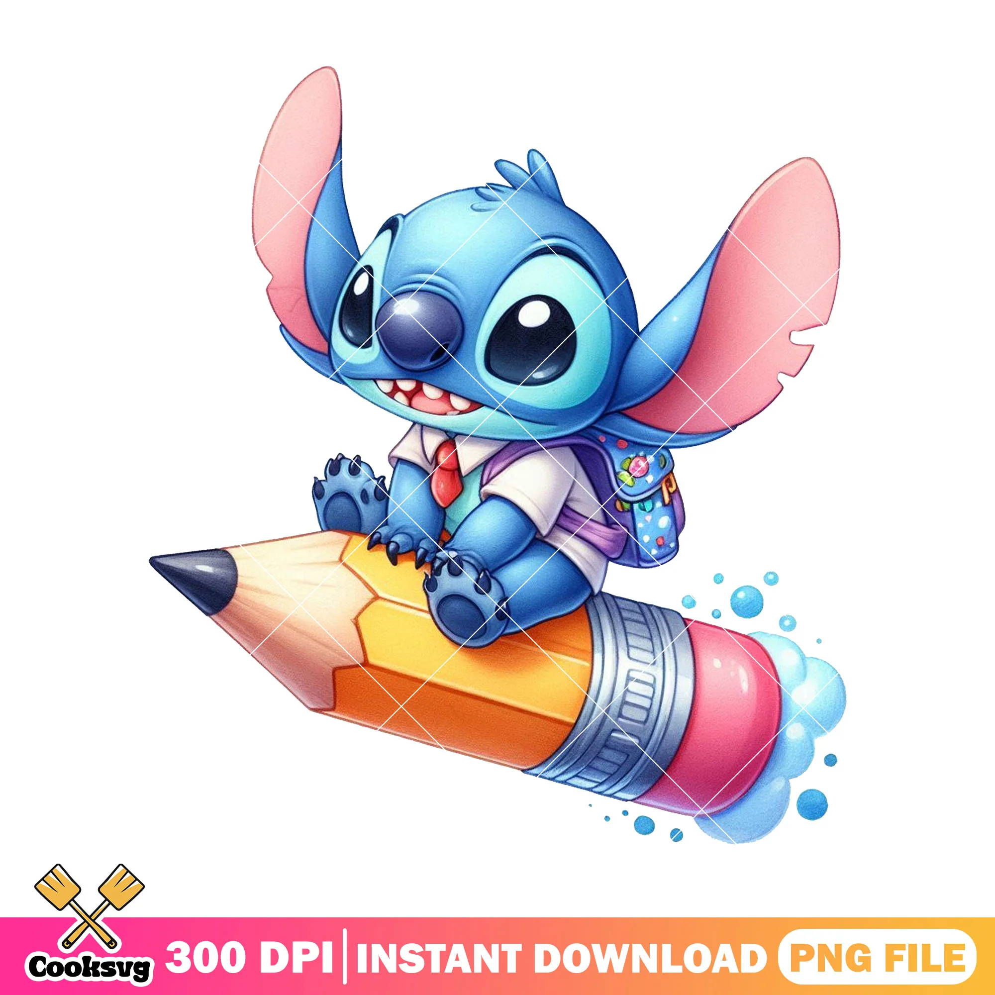 Disney stitch big pencil png, disney art png, back to school idea png