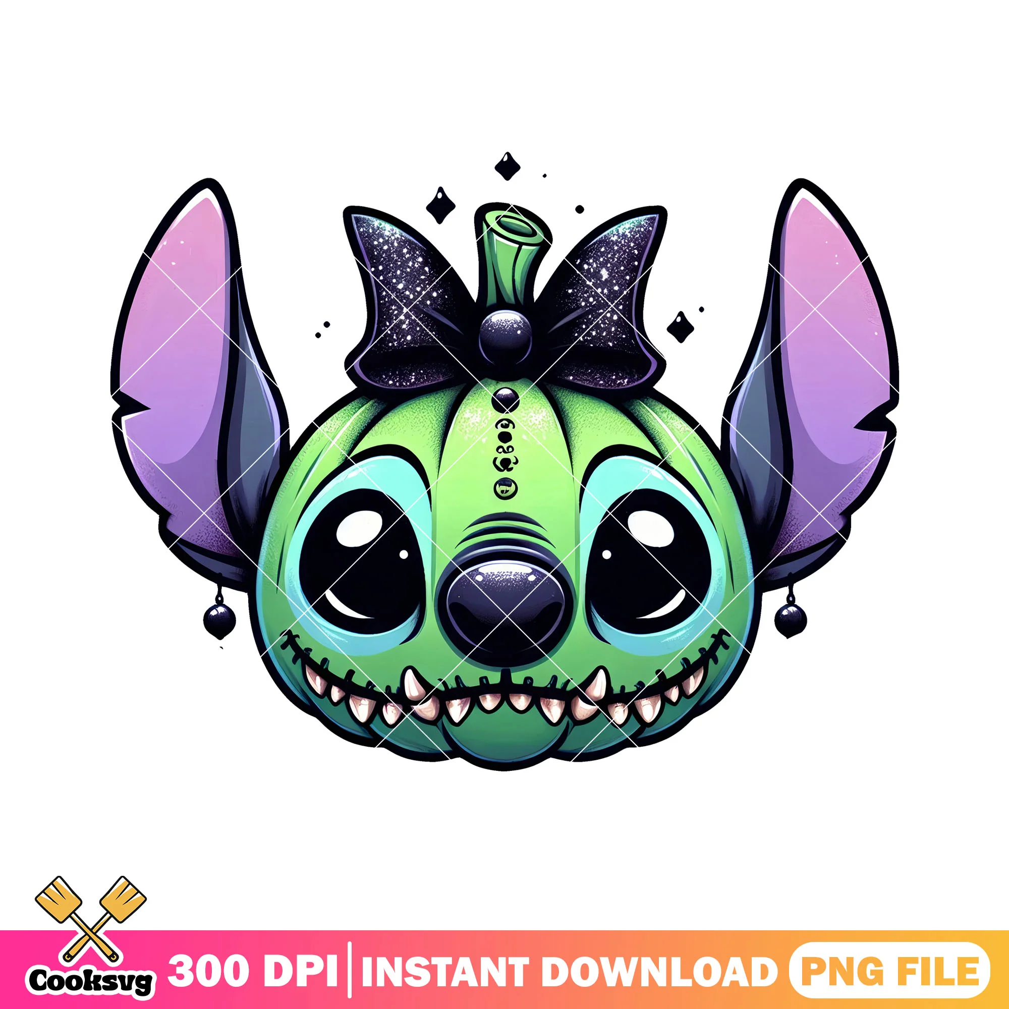 Disney stitch face halloween pumpkin design png, halloween costume png