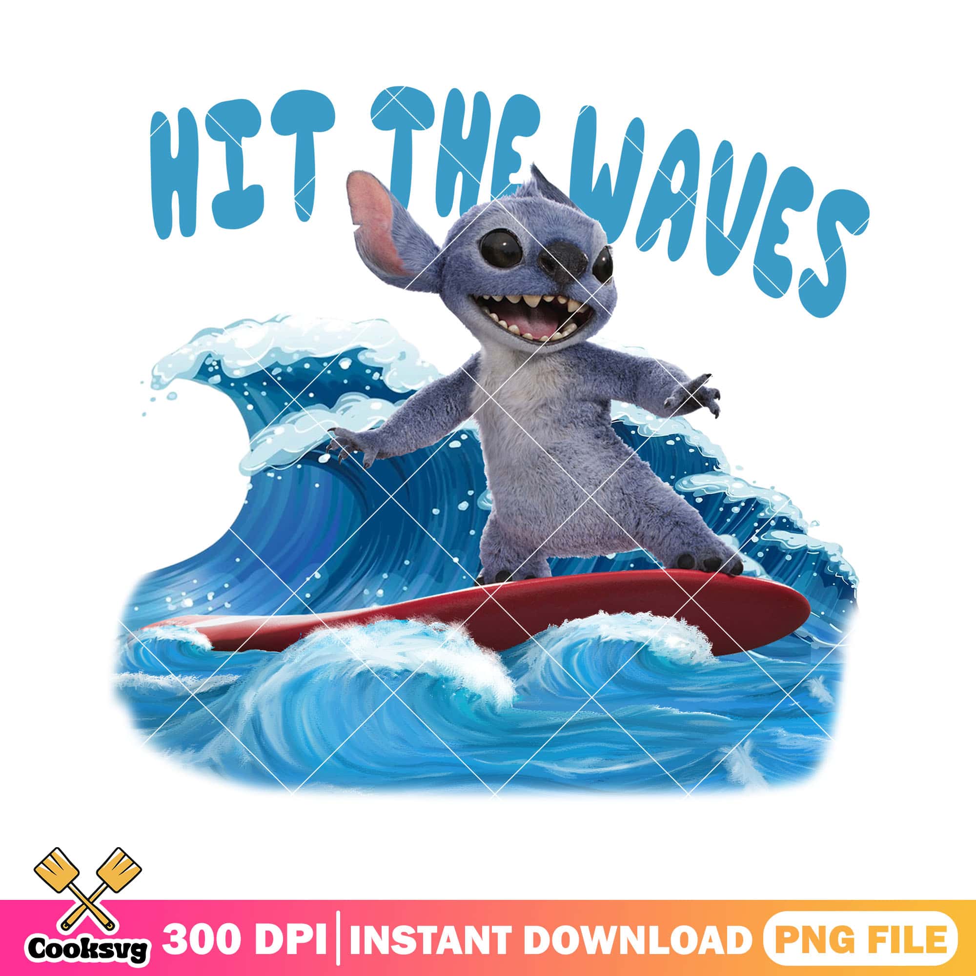 Disney stitch hit the waves png, stitch hawaii png, stitch wave png