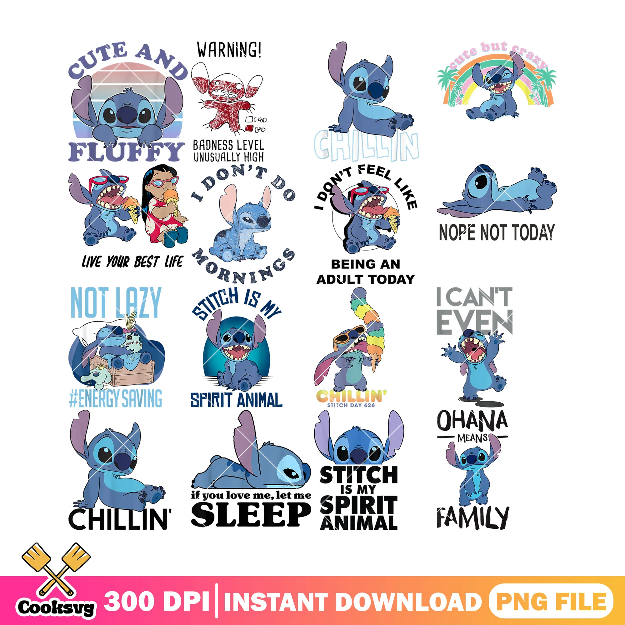 Disney stitch quotes png bundle, stitch quotes png, disney stitch png