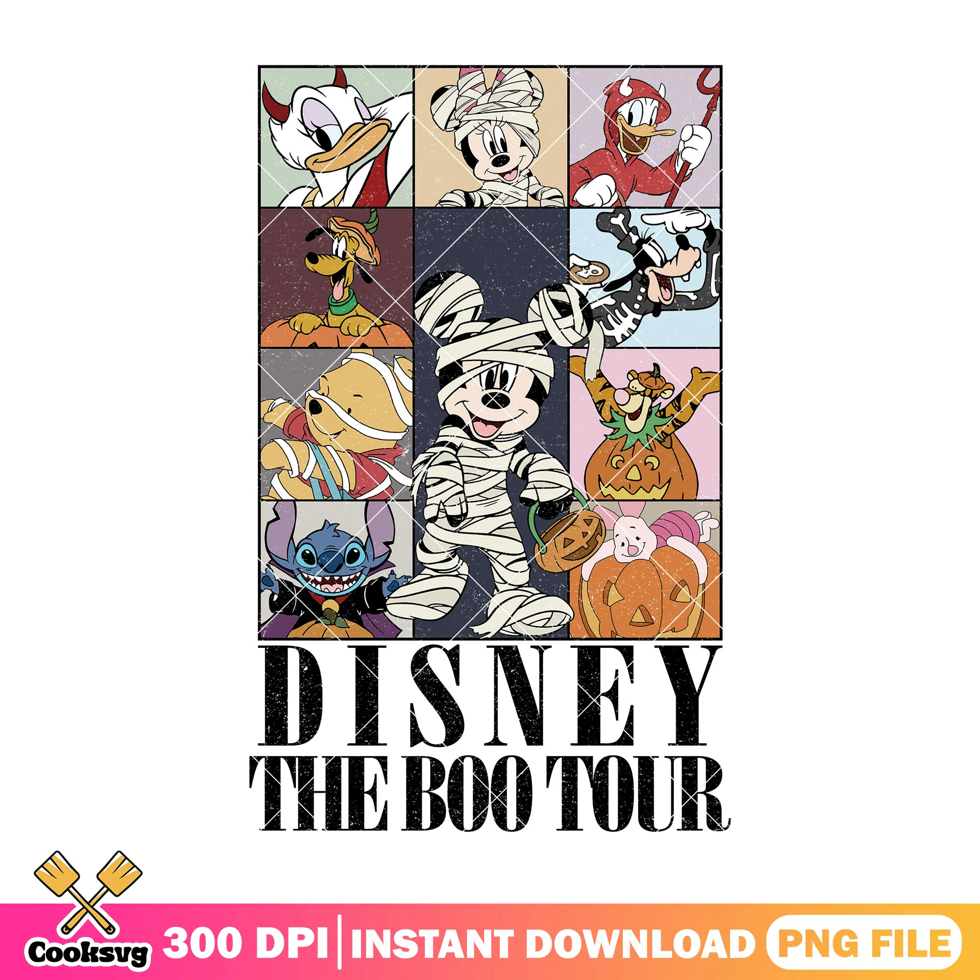 Disney the boo tour png, disney halloween png, cartoon halloween png