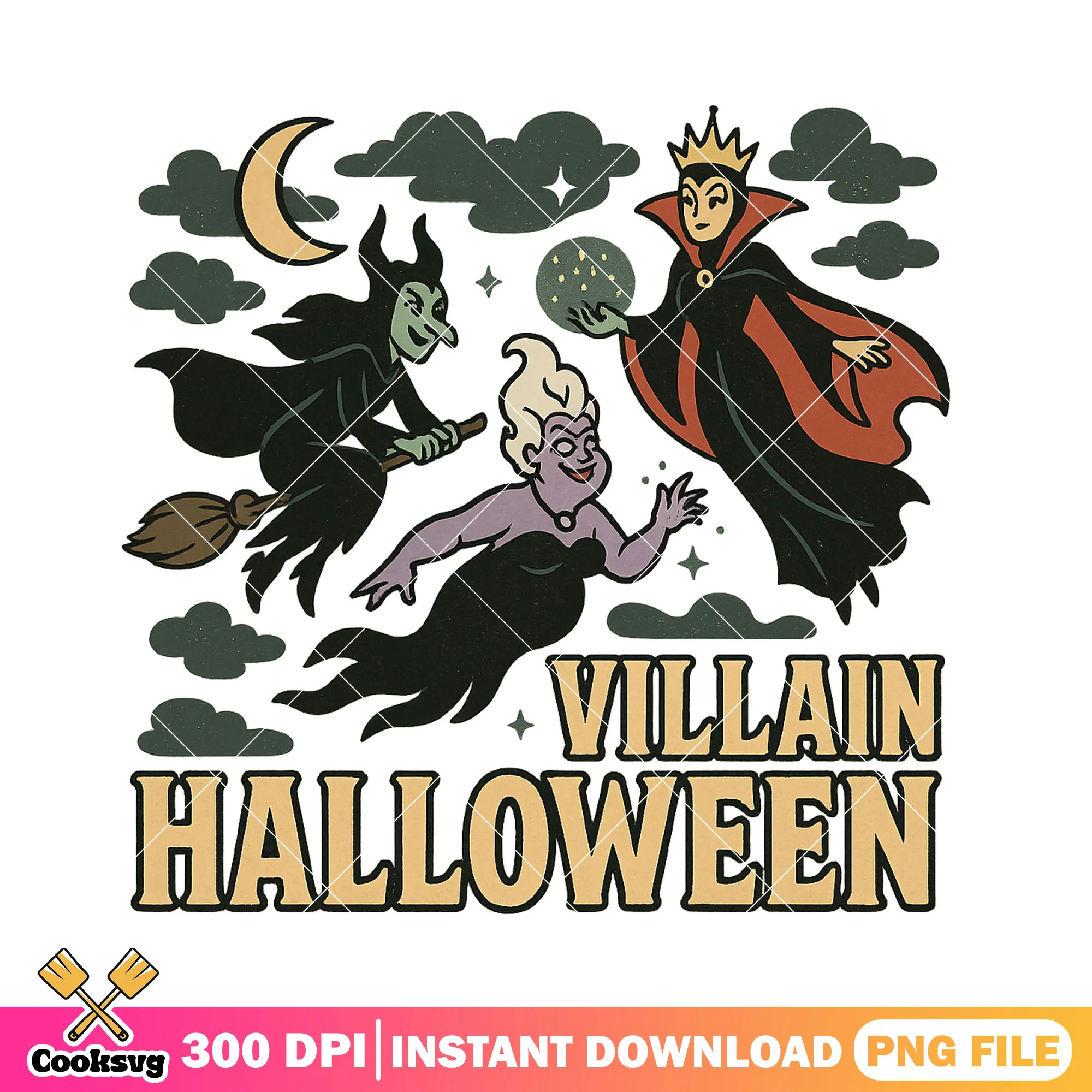 Disney villain halloween drawing png, horror disney villains png