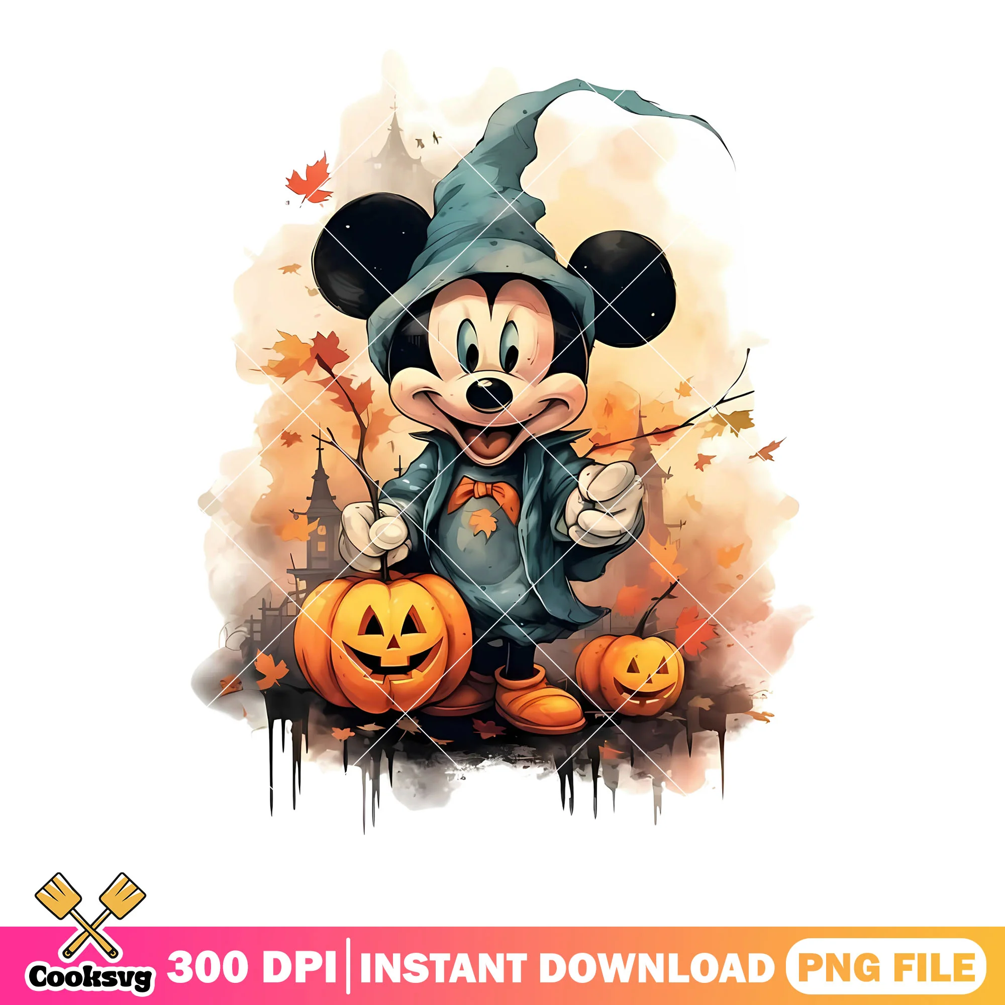 Disney Witch mickey png, wicker pumpkin png, disney character png