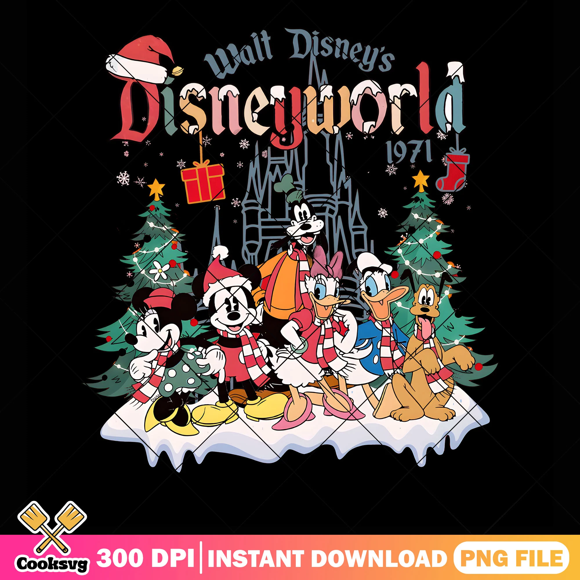 Disney world 1971 png, walt disney png, mickey and friends png