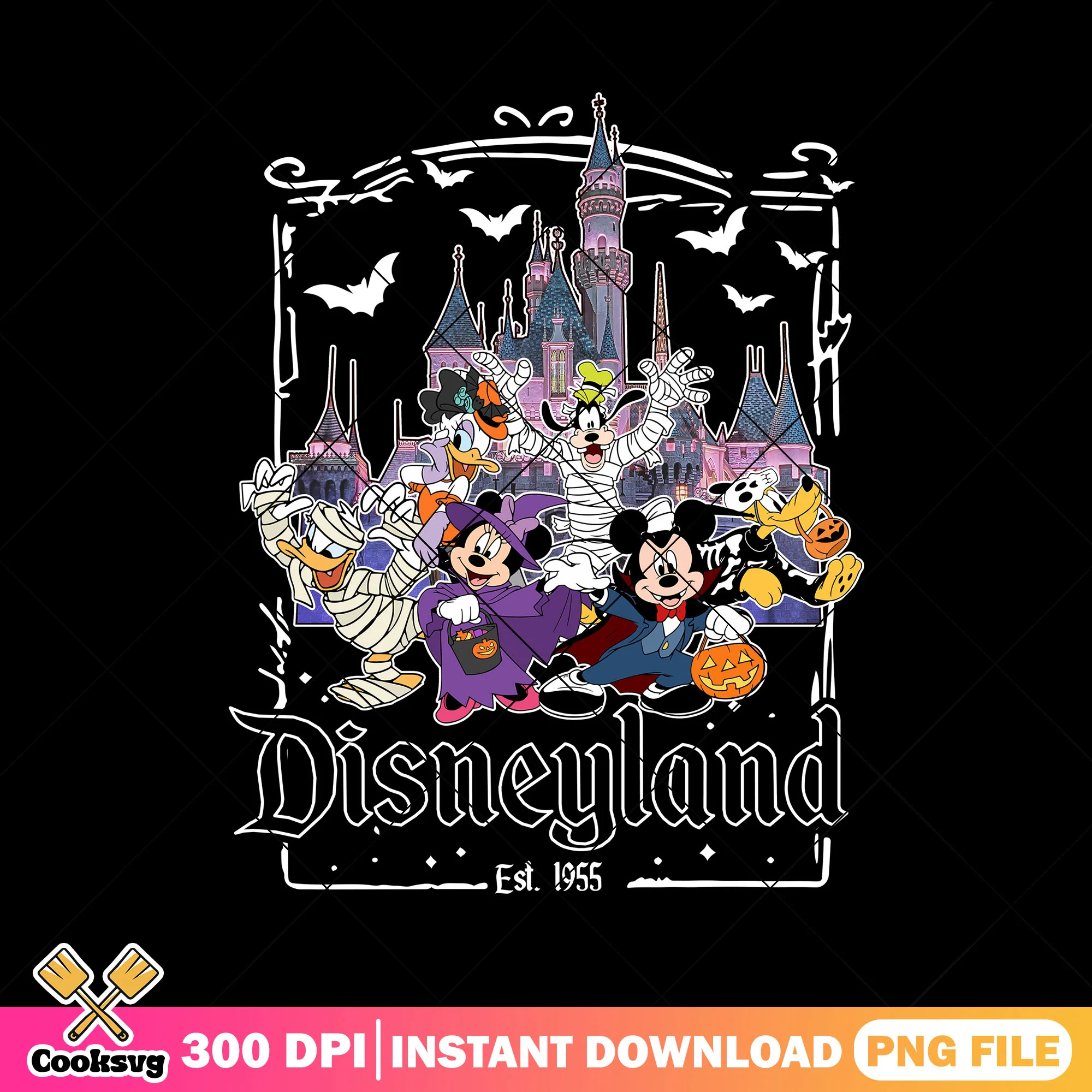 Disneyland spooky est 1955 png, walt disney png, halloween ends png