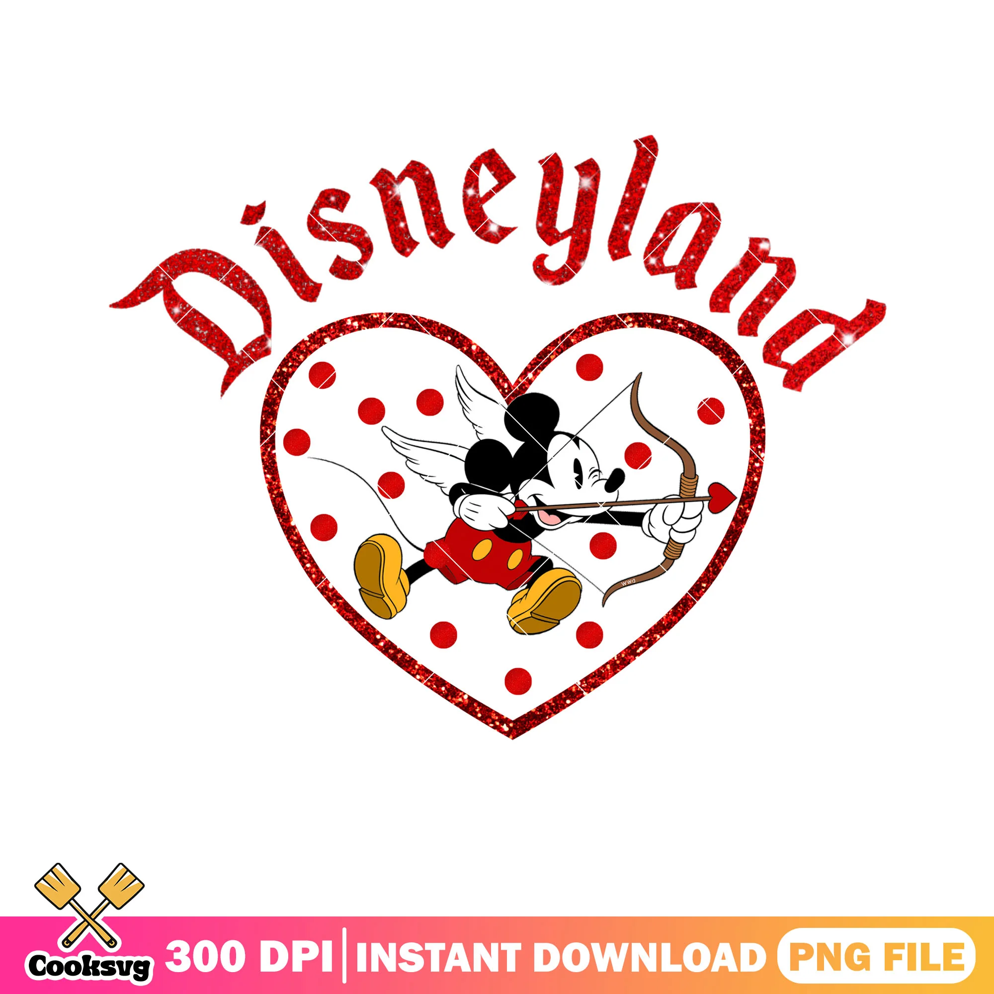 Disneyland with love mickey png, mickey mouse png, disney valentine png