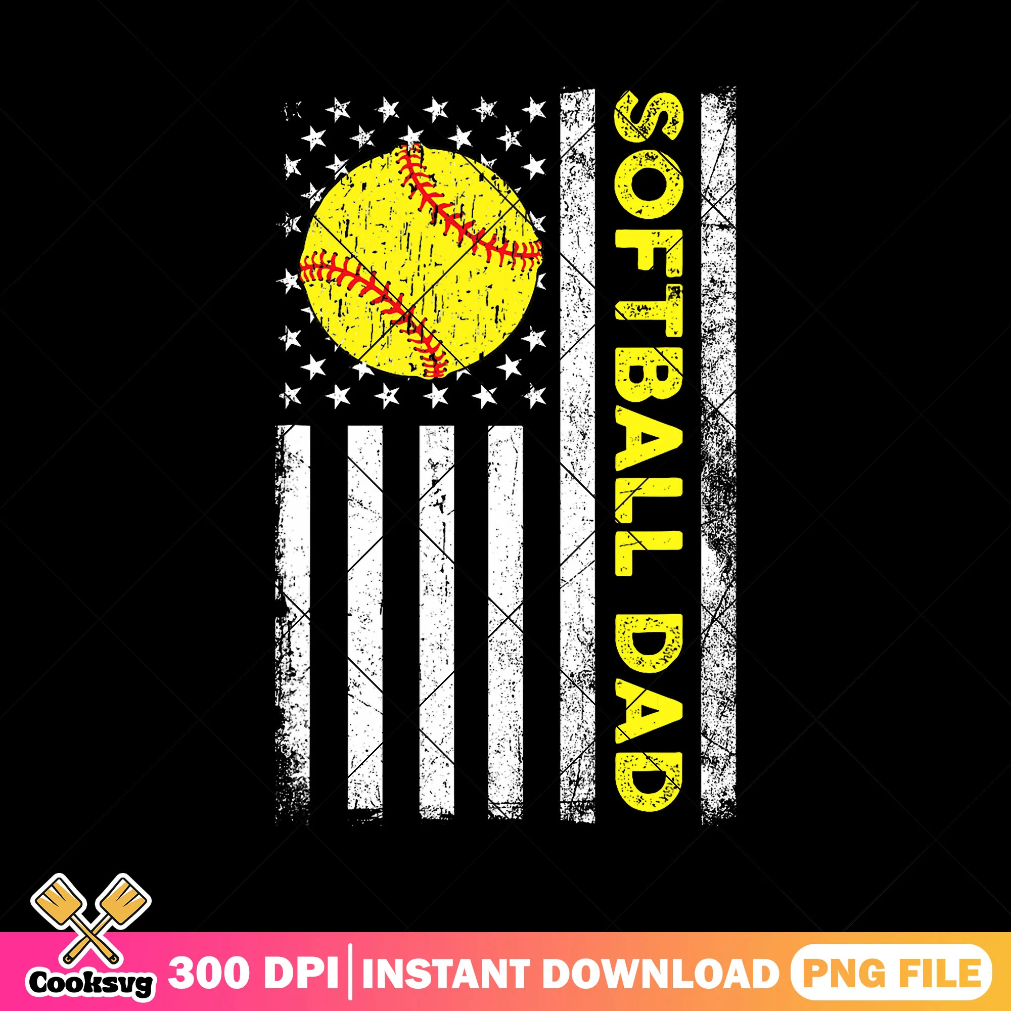 Distressed usa softball dad png, dad sports png, american flag png, trending png