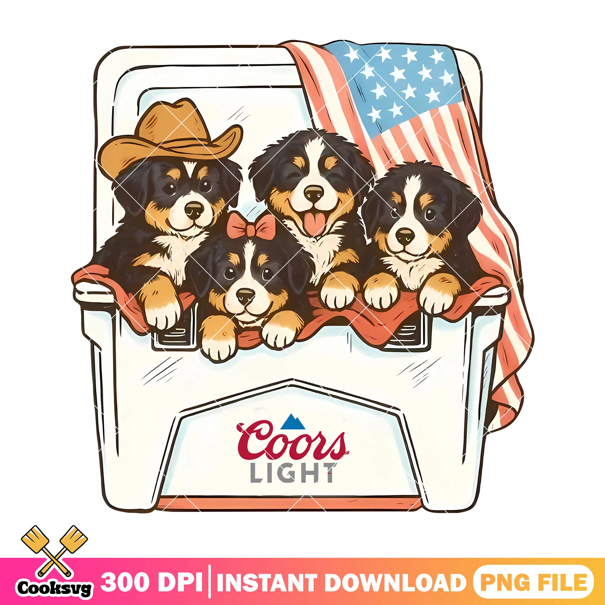 Dog and coors light beer png, coors light png, america flag png