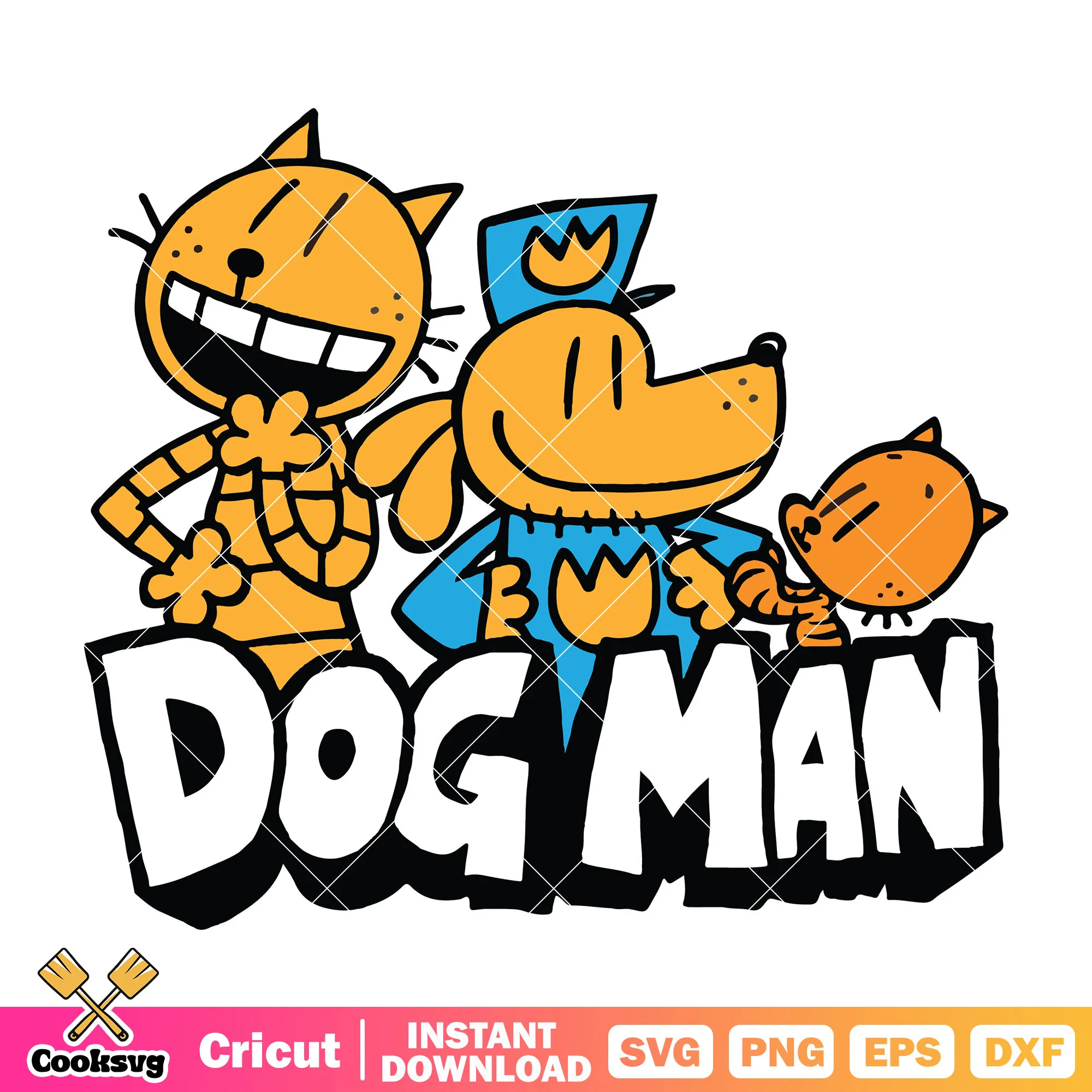 Dog man characters cartoon svg, dog man characters svg, dog man 2025 svg