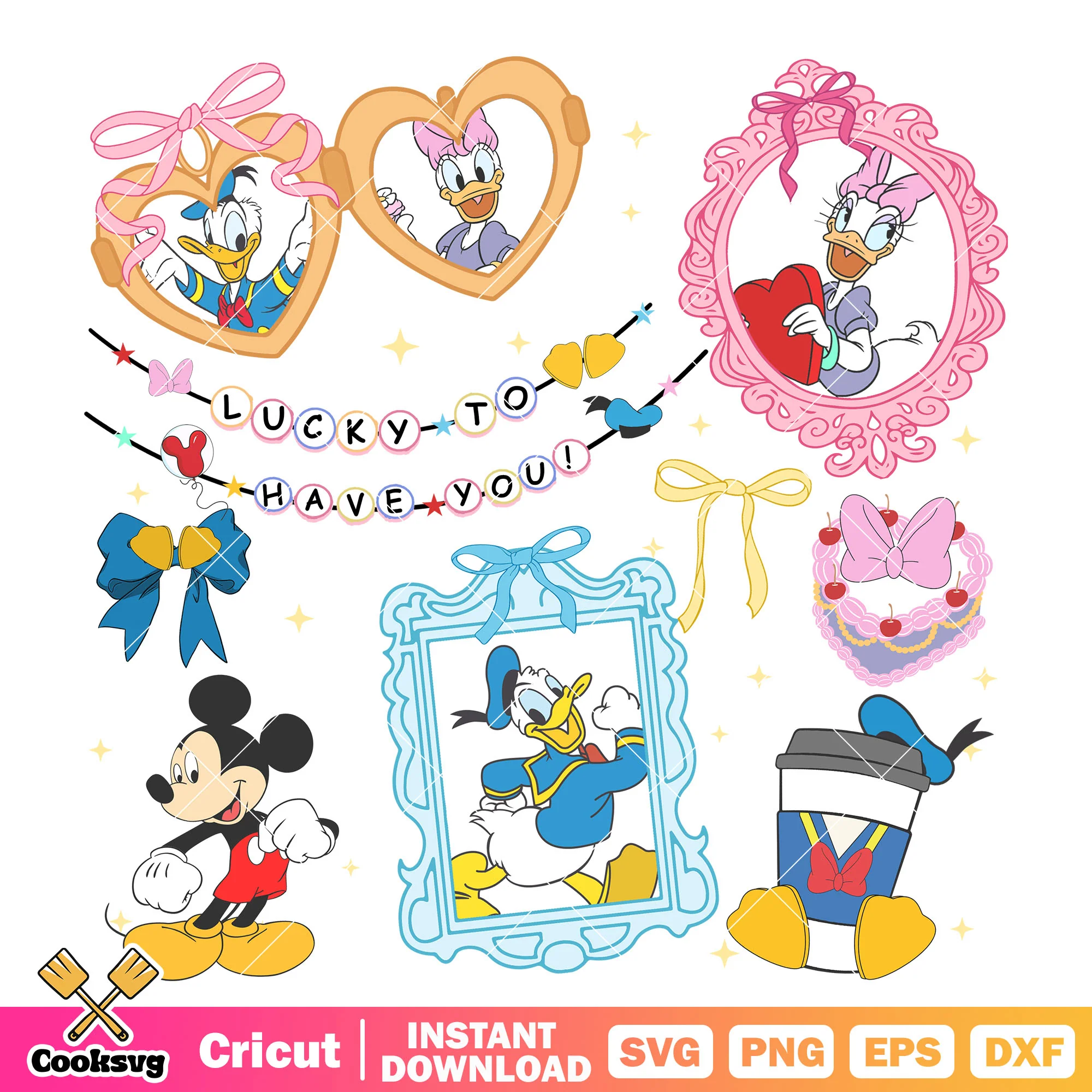 Donald and daisy in disney mirror png, donald and daisy duck png