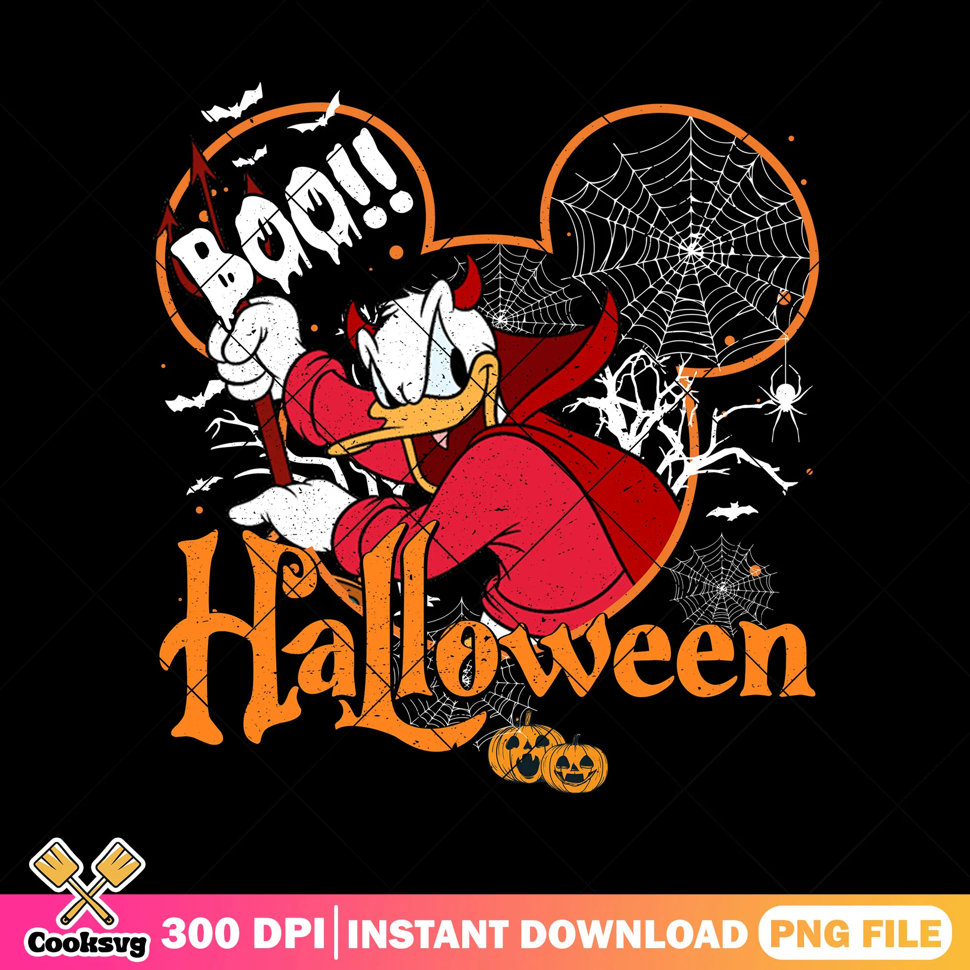Donald devil disguise png, donald duck png, scary mickey mouse png