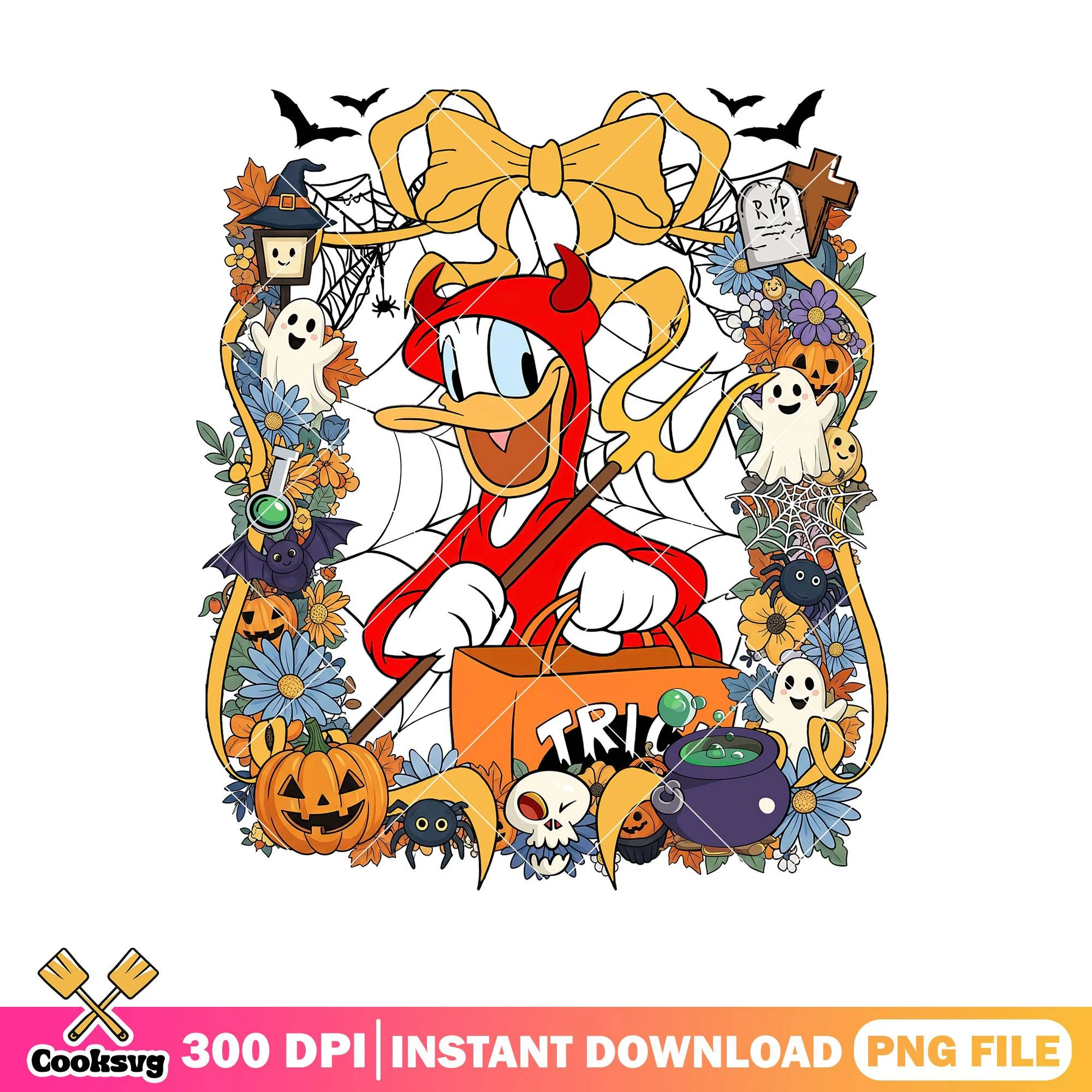 Donald evil cosplay design png, horror donald png, halloween donald png