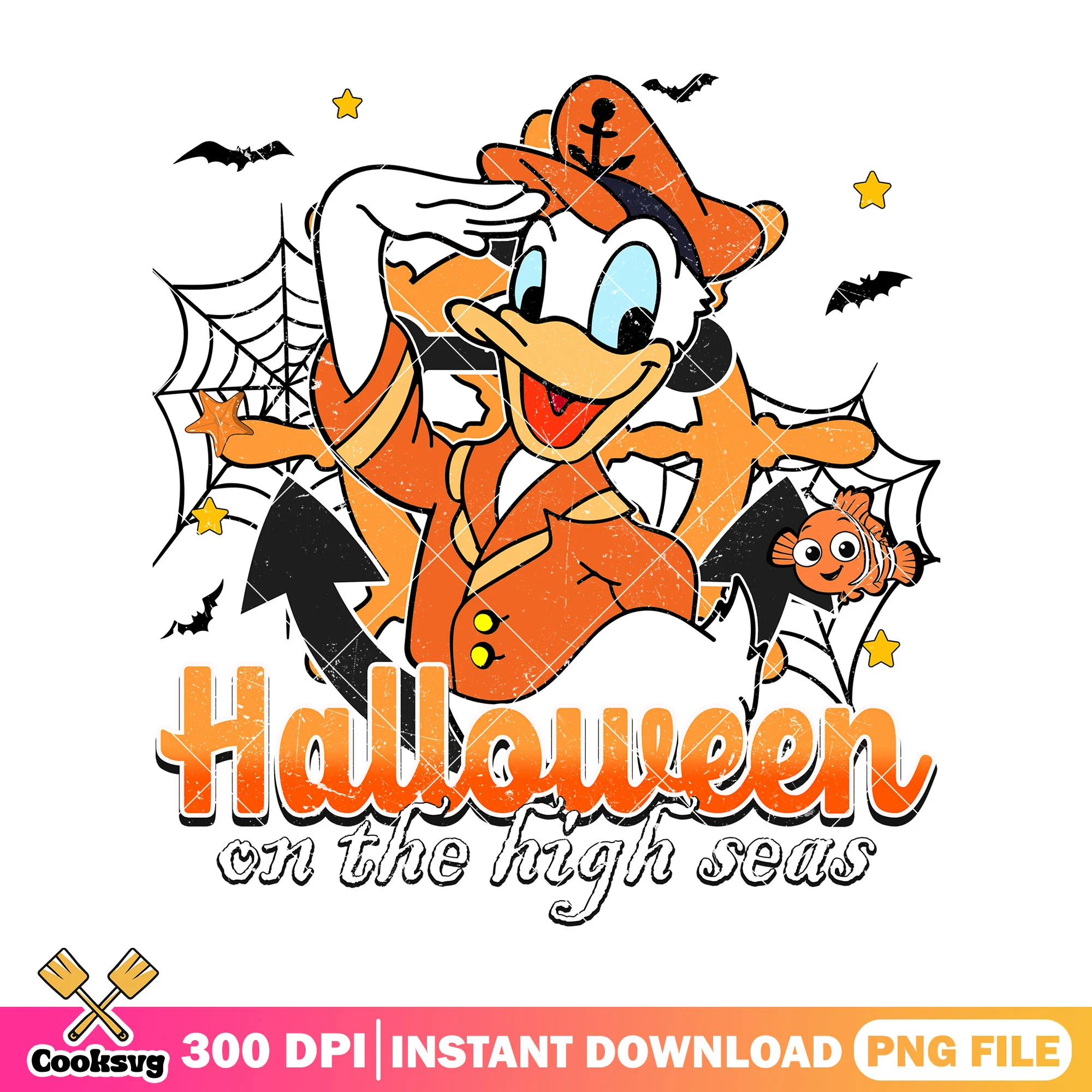 Donald sailor png, mickey halloween png, halloween on the high seas png