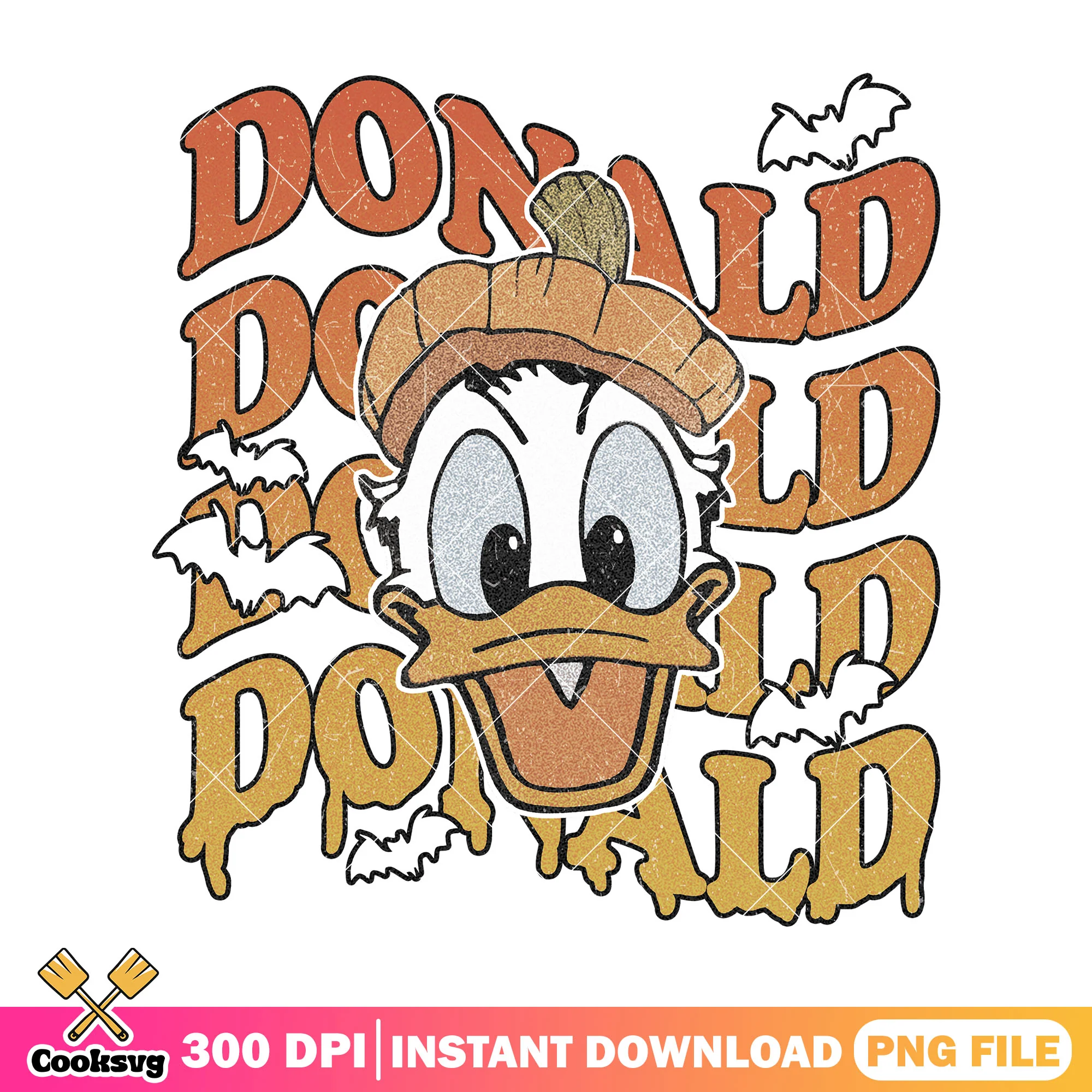 Donald with pumpkin hat png, mickey head png, disney halloween png