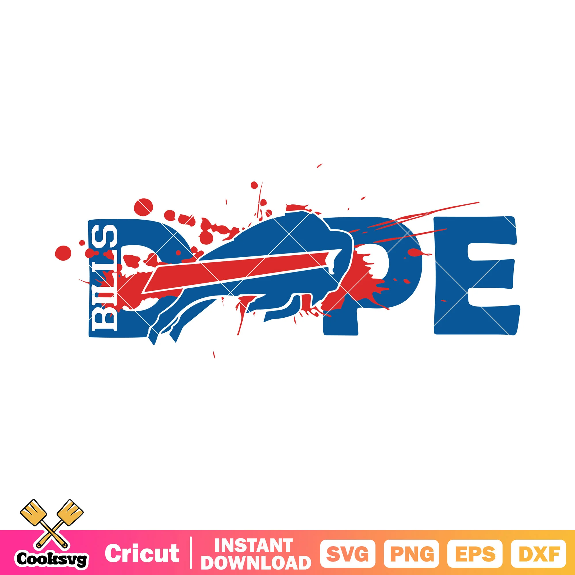 Dope bills red paint svg, buffalo bills svg, nfl teams svg