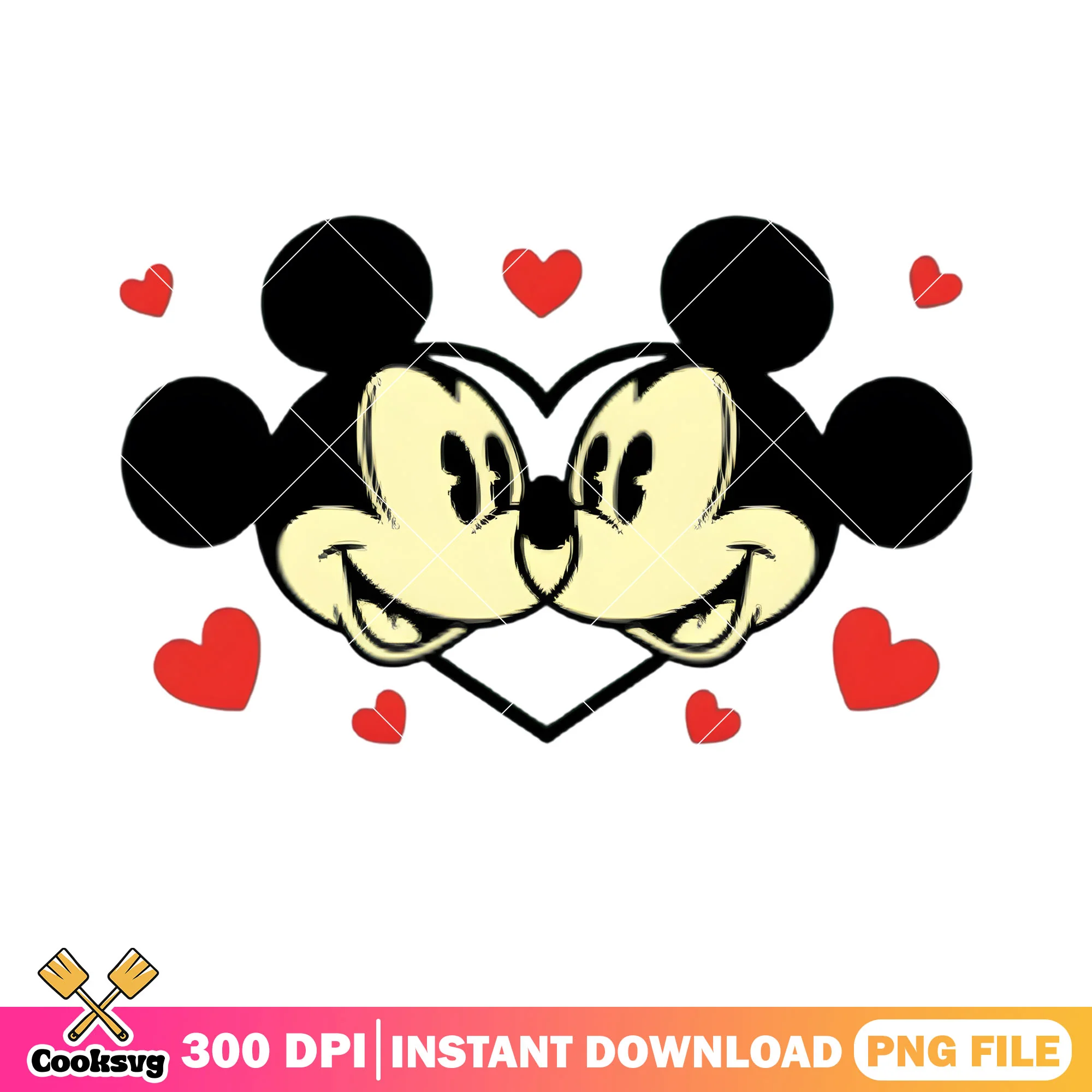 Double mickey valentine png, happy valentine png, mickey mouse png