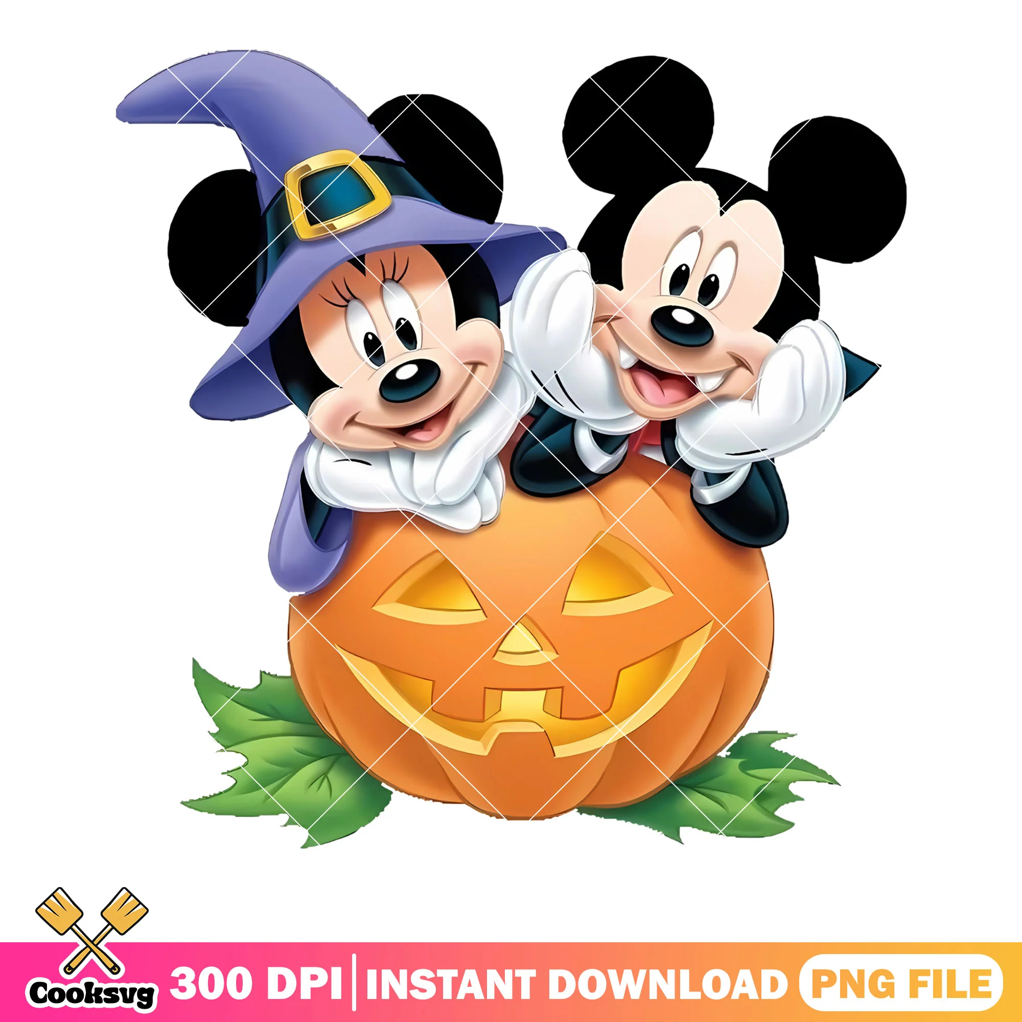 Double mouse disney png, wicth costume png, disney halloween png