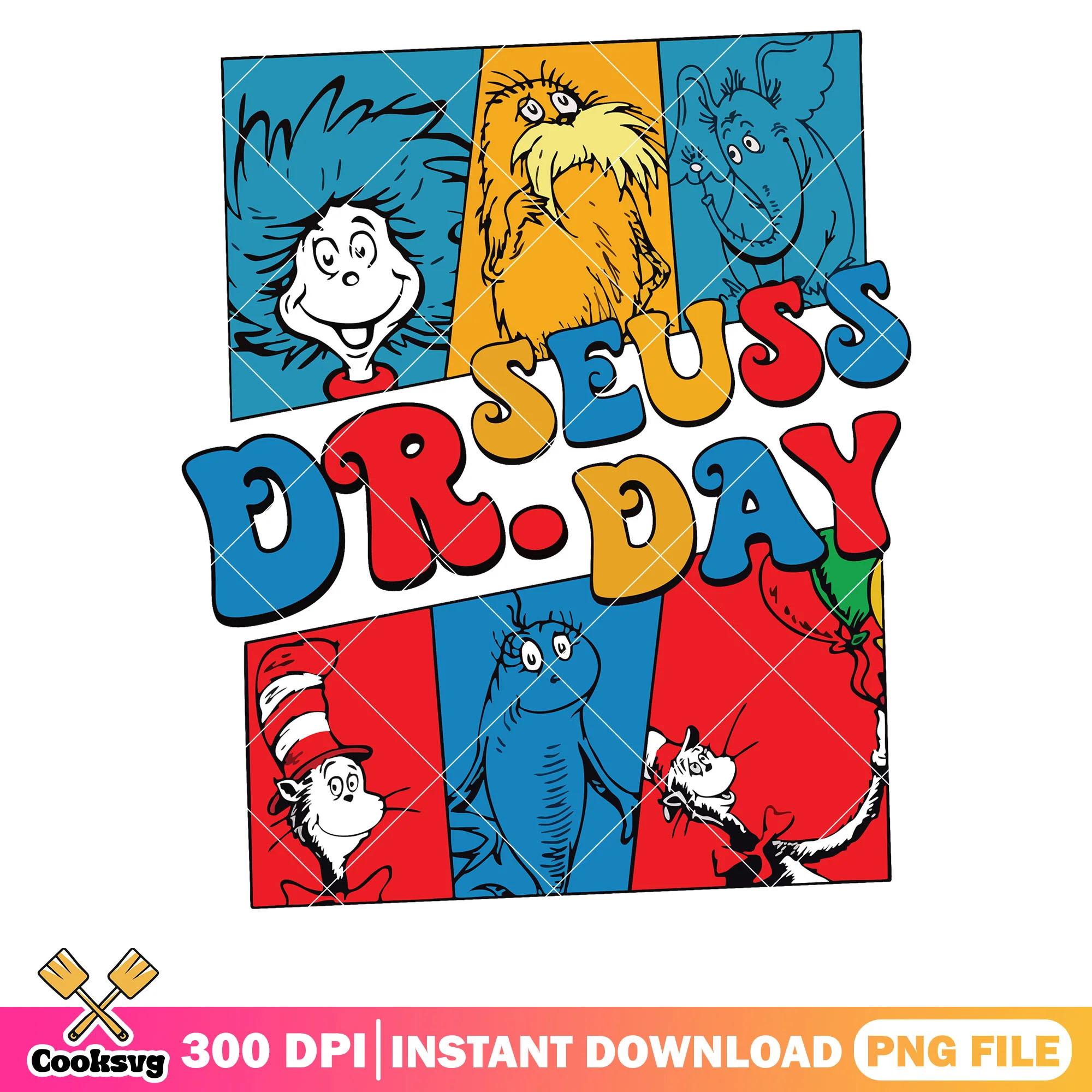 Dr seuss and friends day png, dr seuss day png, dr seuss friend png