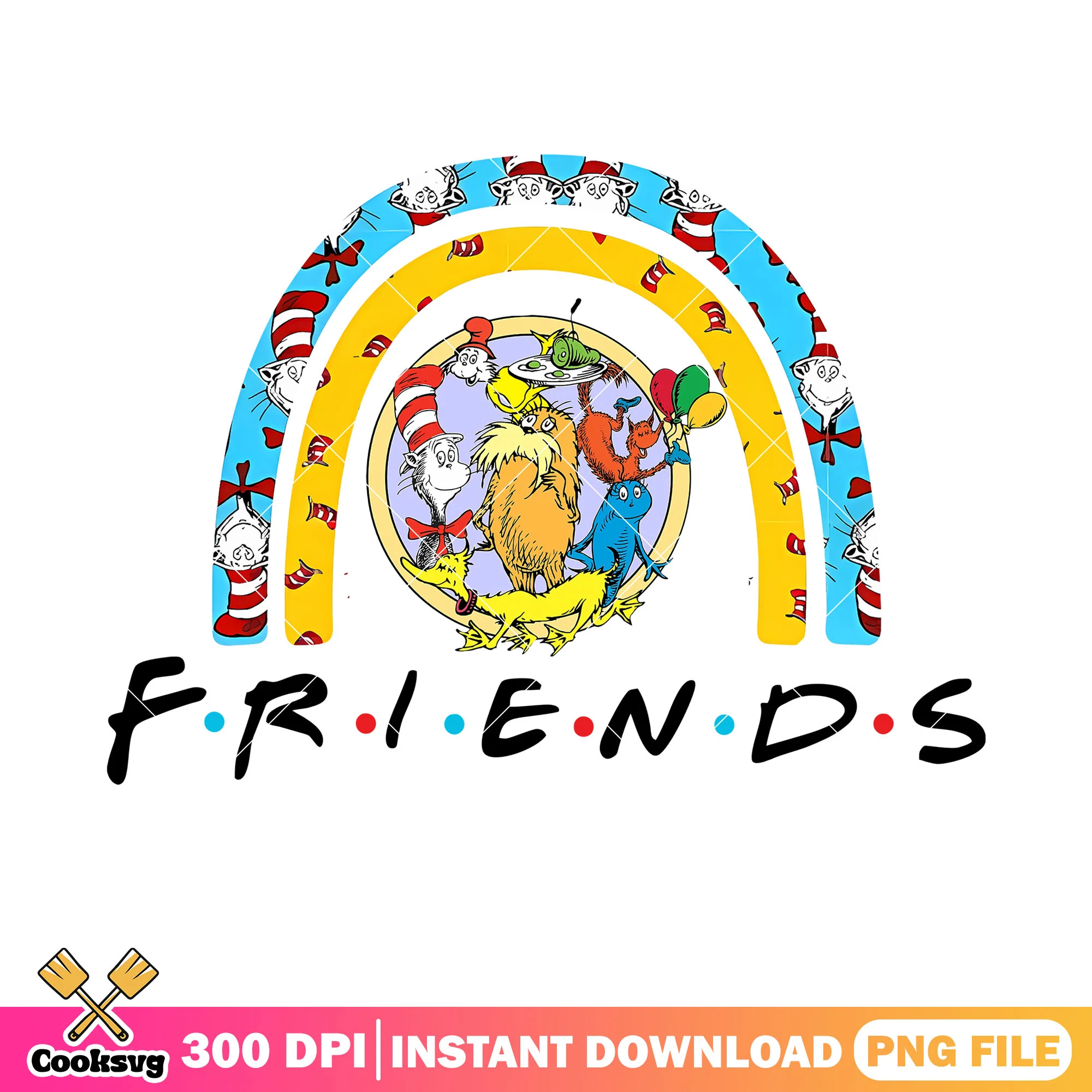 Dr seuss and friends rainbow png, dr seuss rainbow png