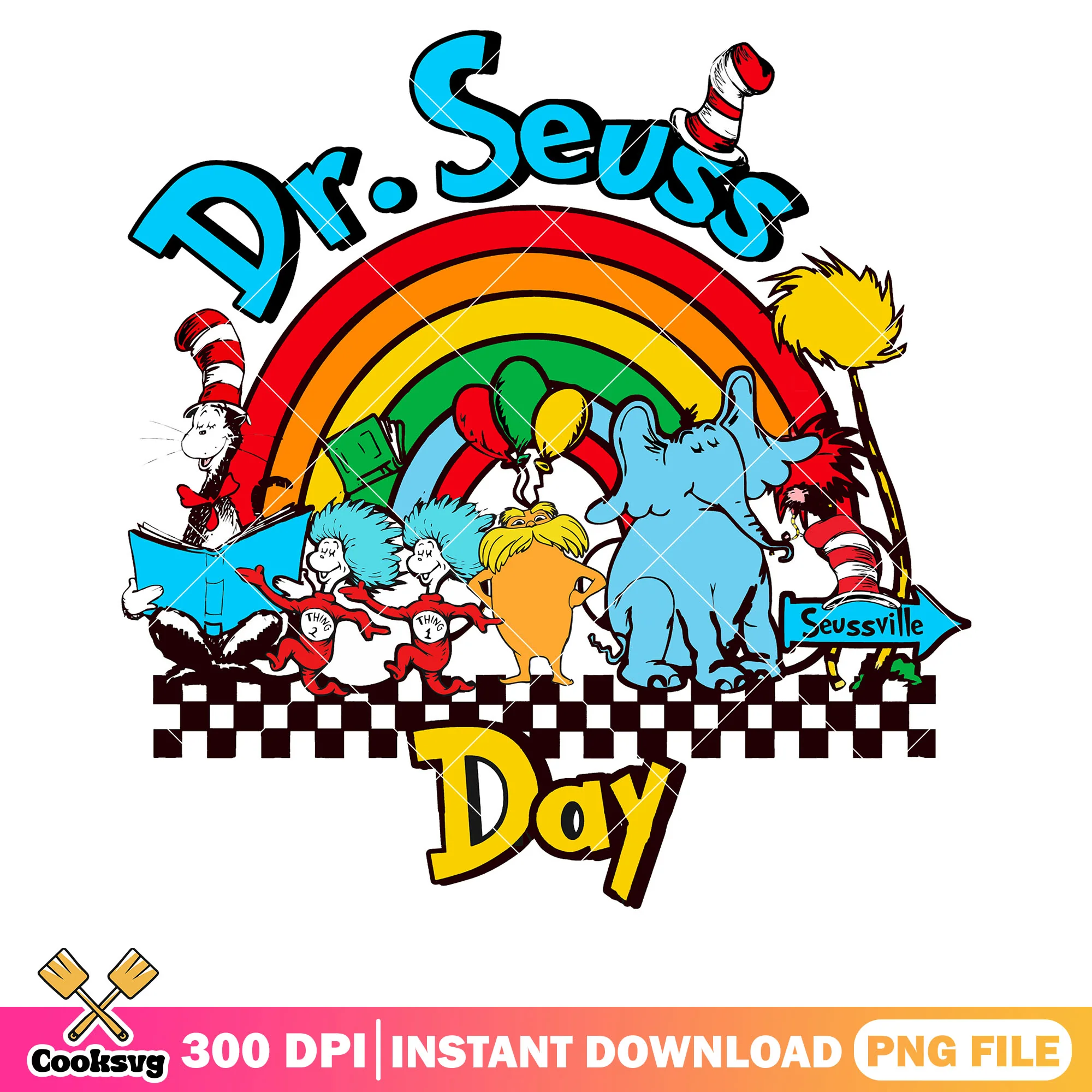 Dr seuss and friends rainbow png file, dr seuss rainbow png